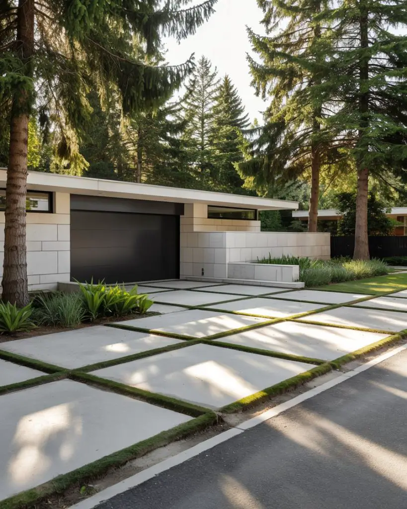 Modern Driveway 76 Ideas 2025: Design Concrete Pavers, Lighting, and ...