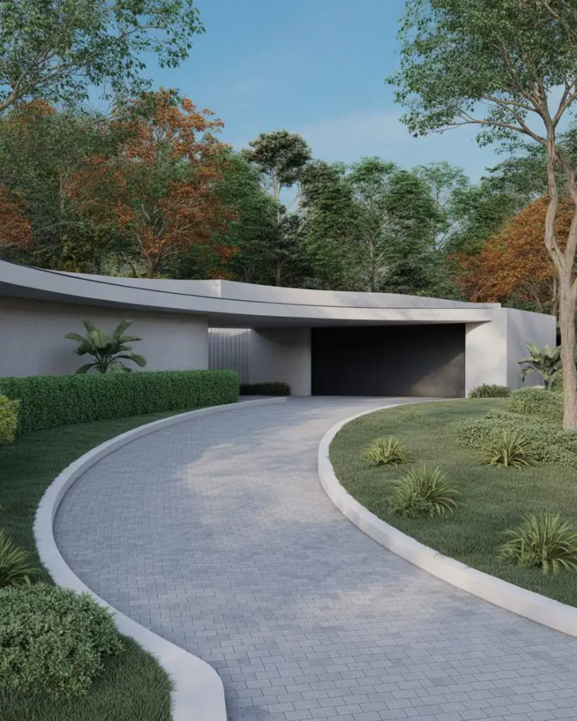 Modern Driveway 76 Ideas 2025: Design Concrete Pavers, Lighting, and ...