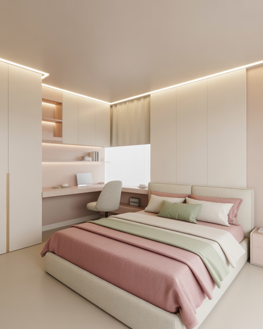 Light Honey Calm Bedroom