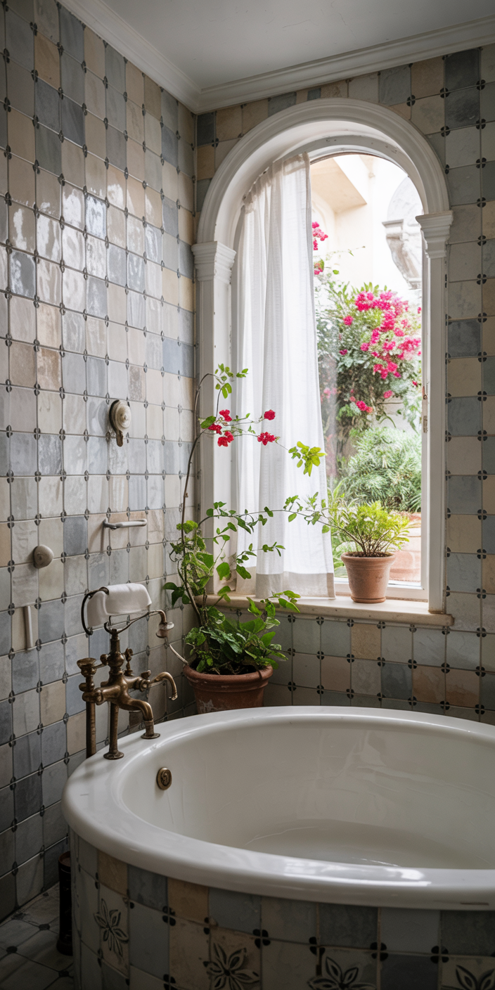 Blue and White Classic Bathroom Design