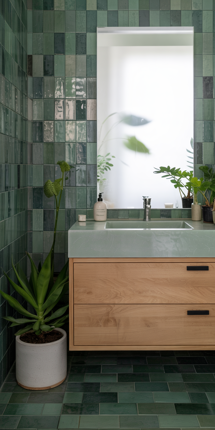 Green Tile Bathroom Trend
