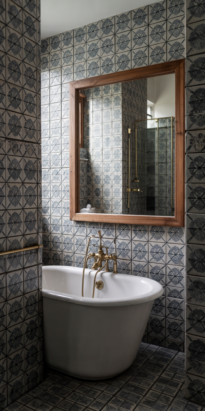 Indian Blue Tile Bathroom Design