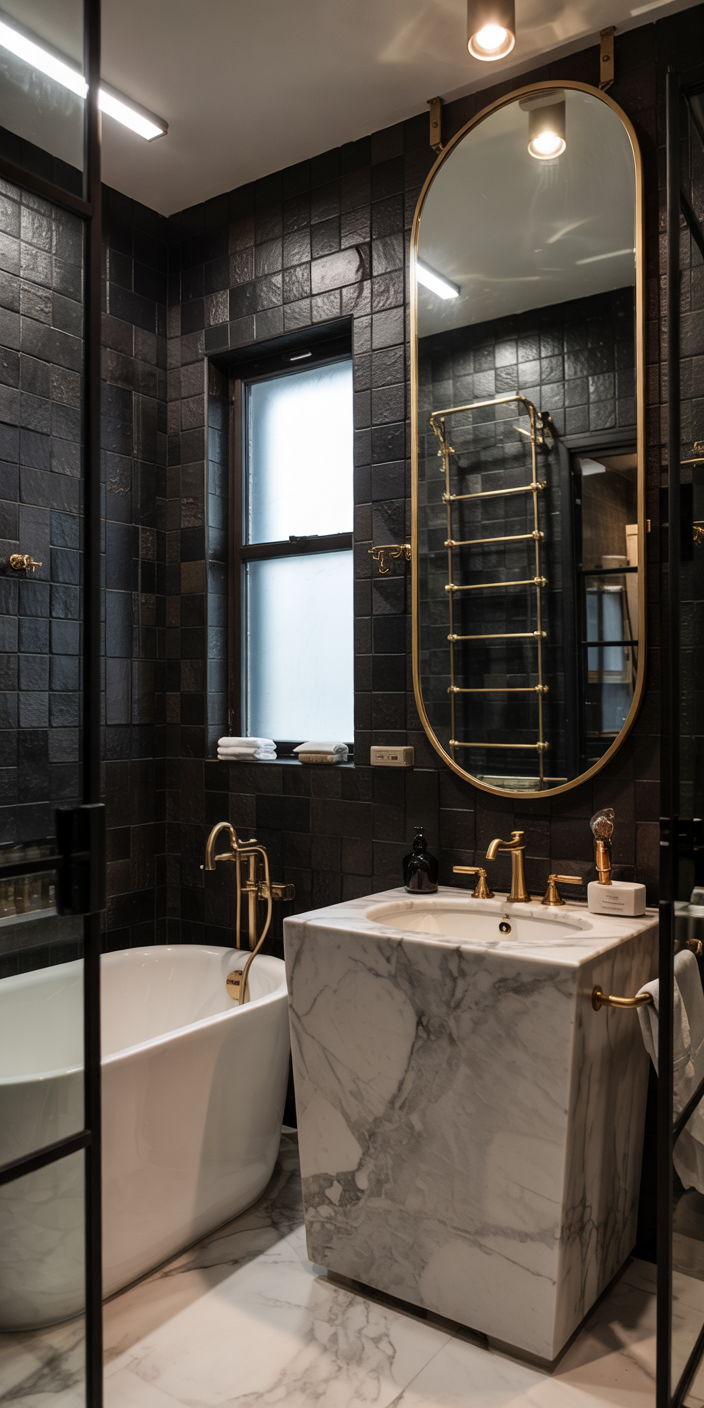 Luxury Black and Gold Bathroom Design