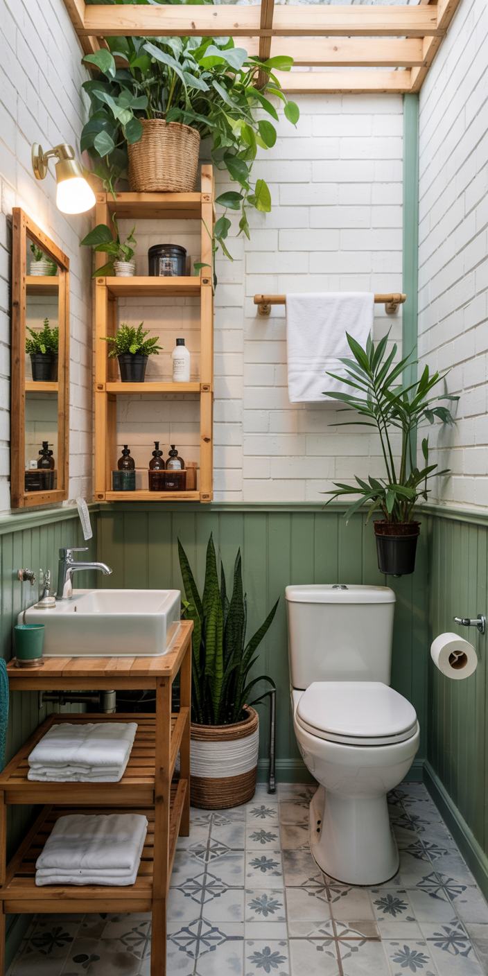 Small Space Green Oasis Bathroom