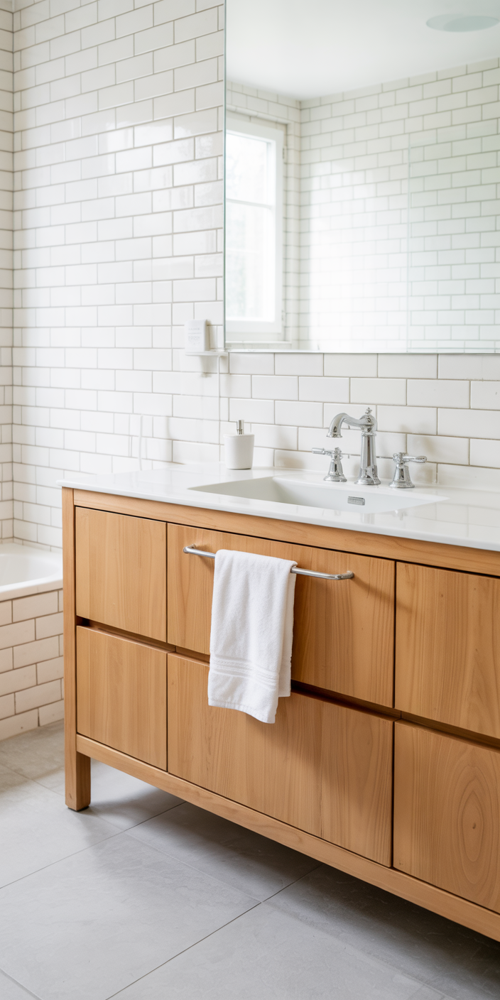 Wood and White Harmony Bathroom