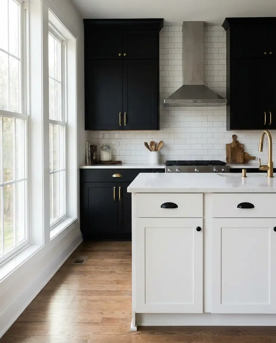 Black Cabinets in Industrial Loft Style 1