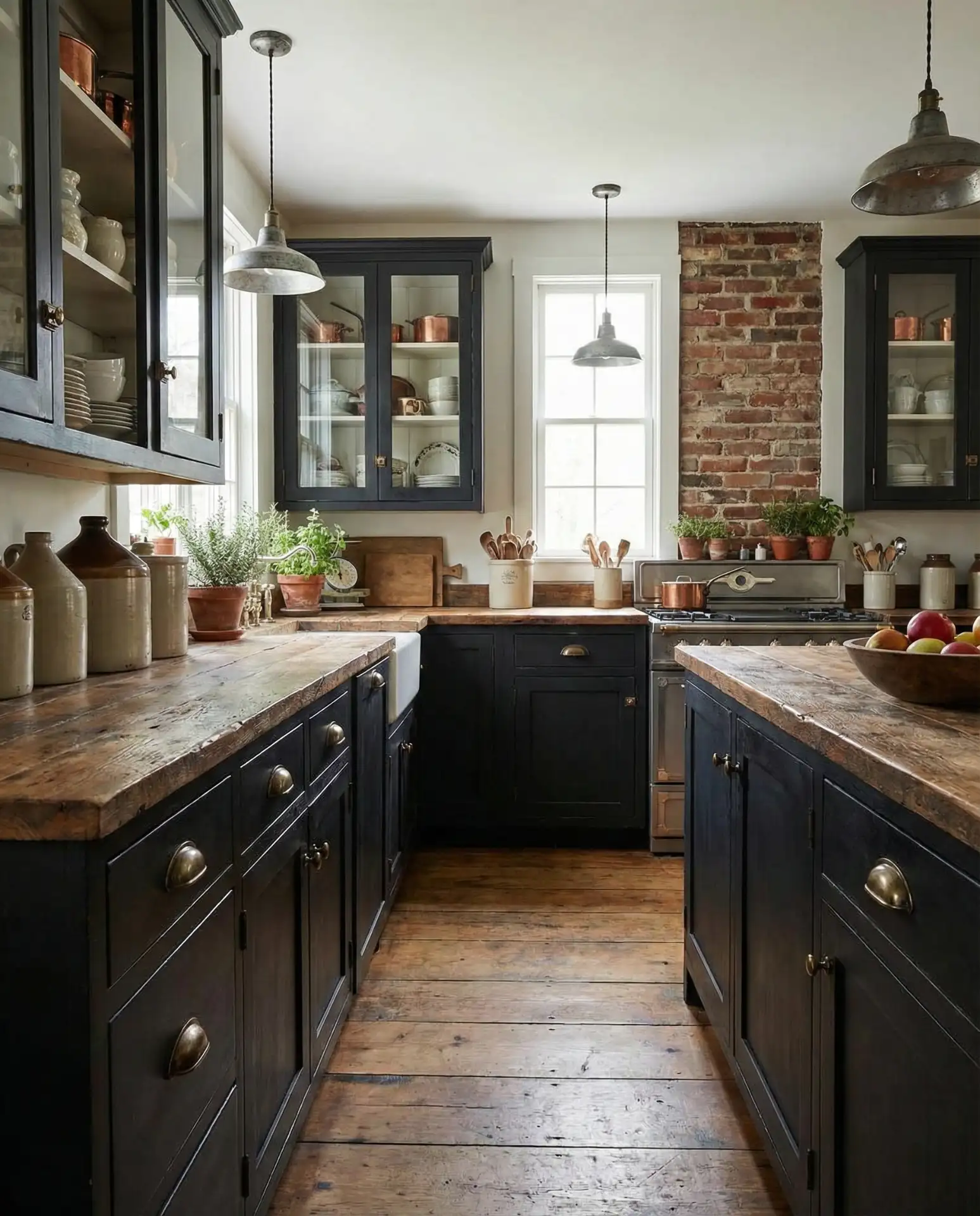 Black Cabinets in Vintage-Inspired Farmhouse 2