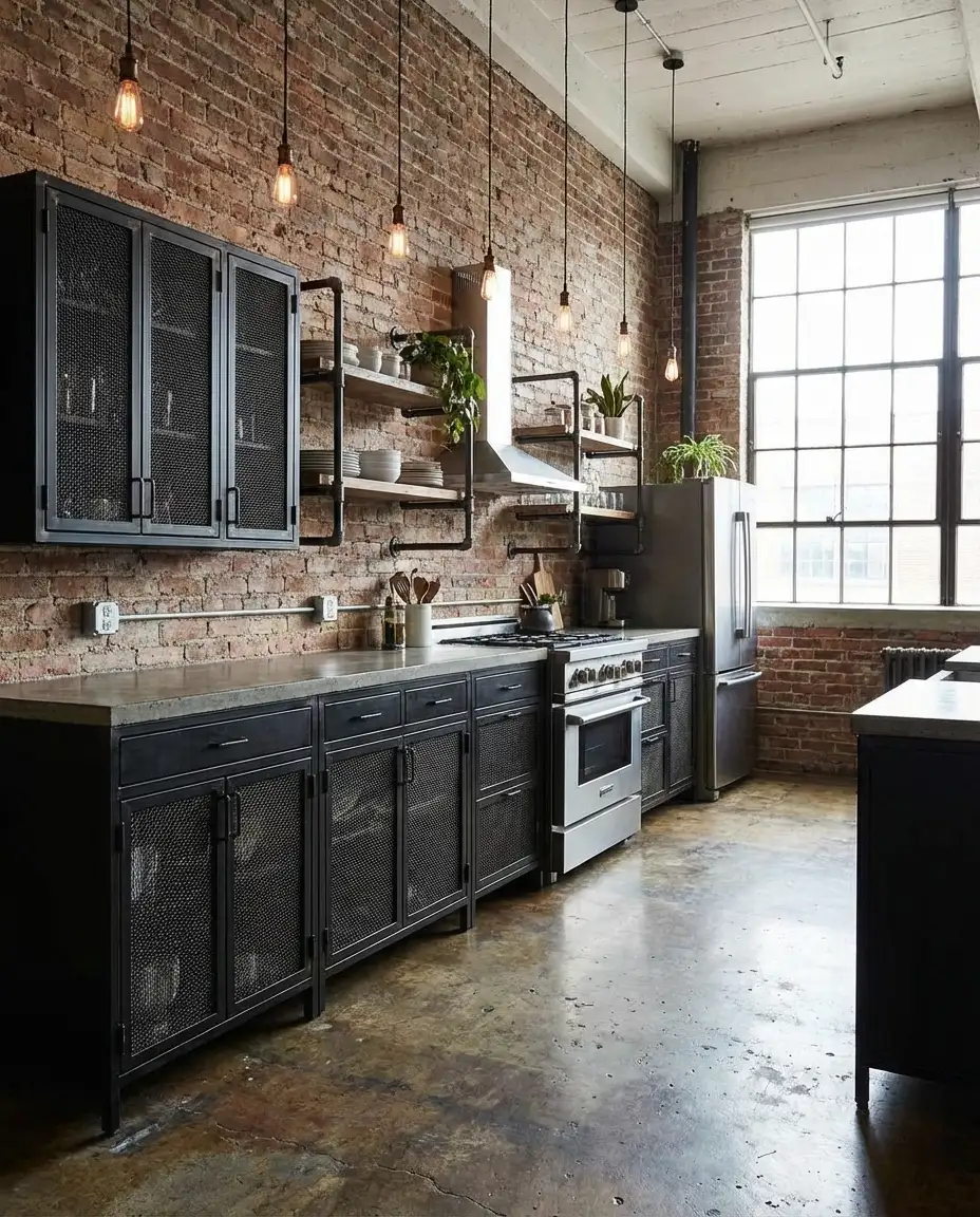 Black Cabinets with White Island Contrast 2