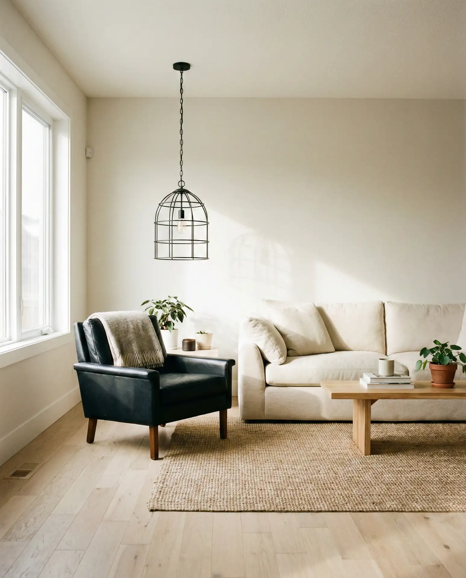 Black Western Accents in a Neutral Living Room 2