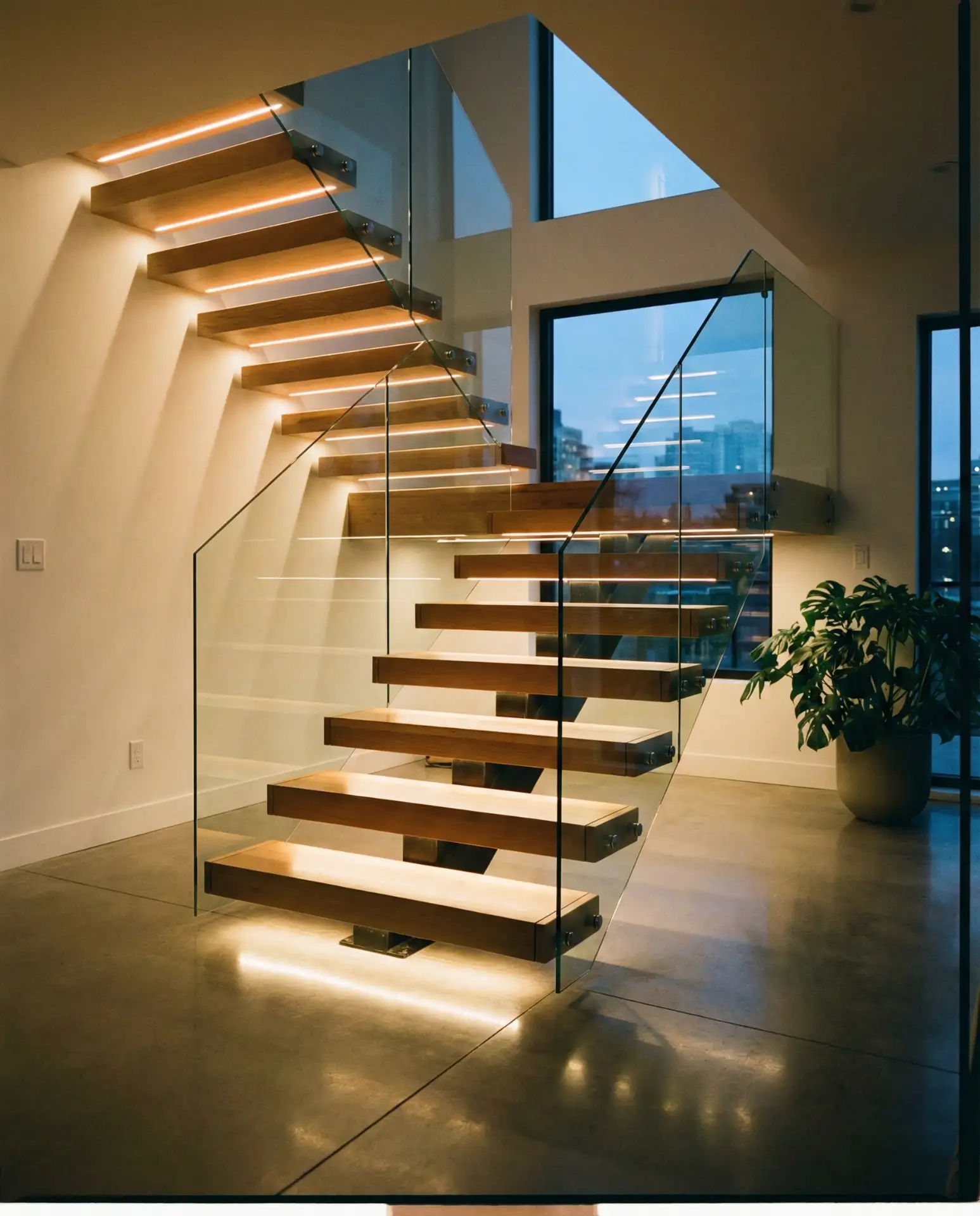 Bloxburg-Style Modern Staircase with LED Strips 2