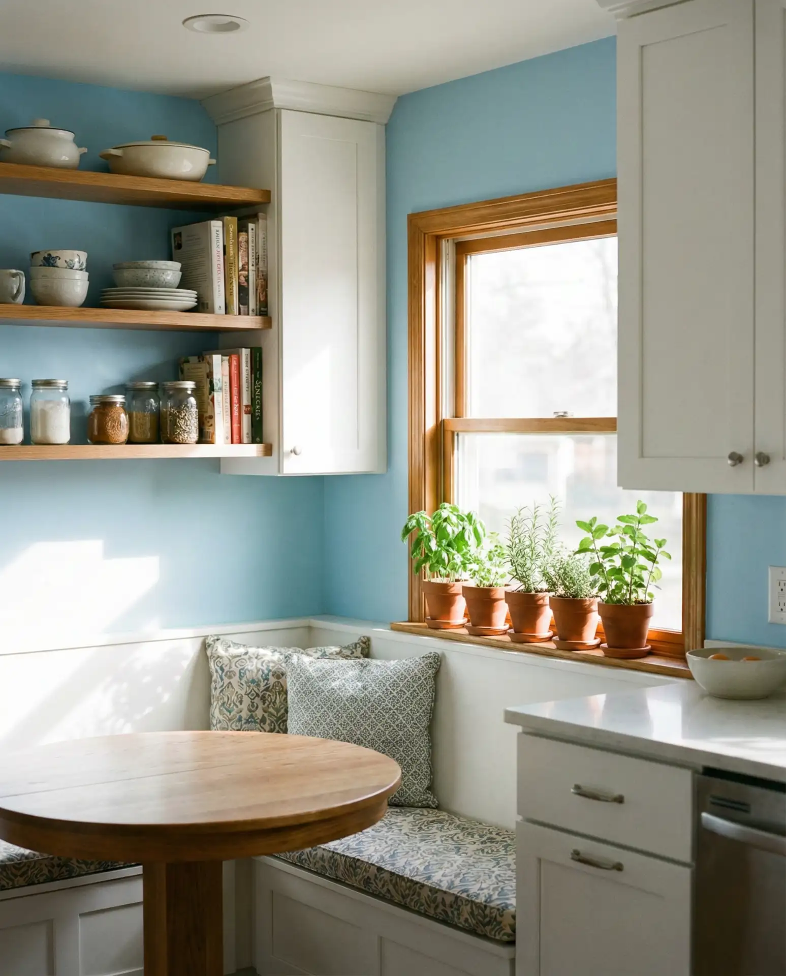 Blue Kitchen Walls with White Cabinets 2