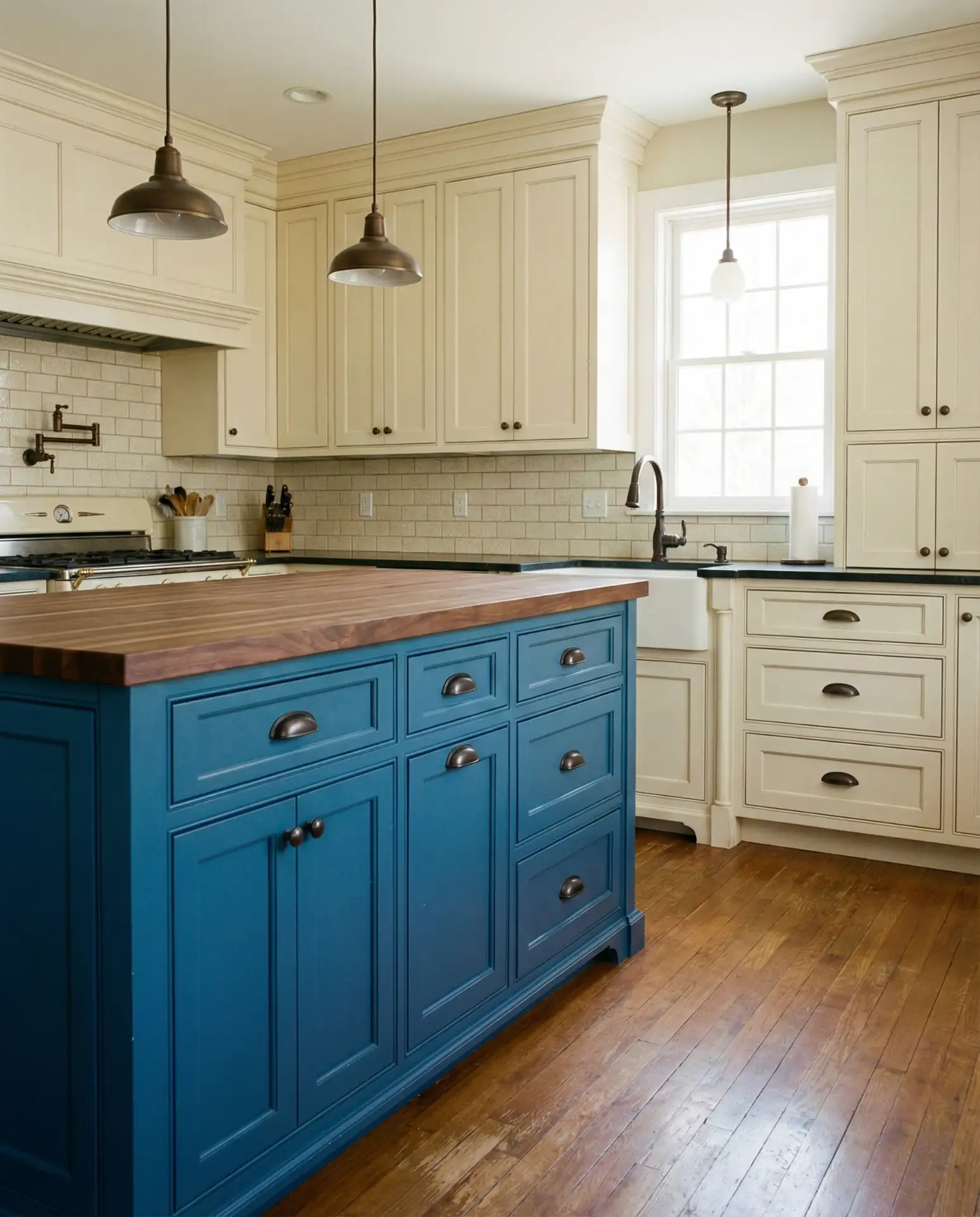 Blue and Cream Traditional Kitchen 2