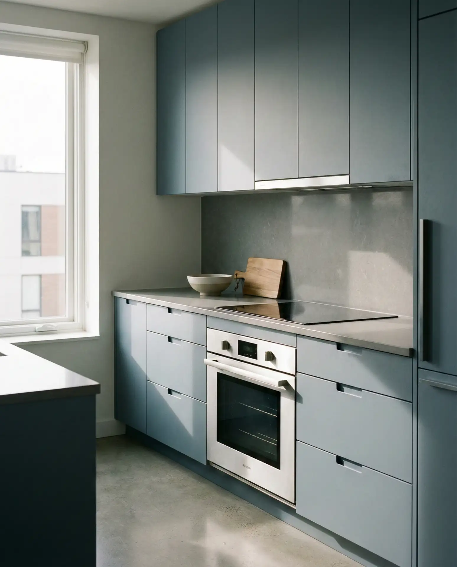 Blue and Grey Modern Minimalist Kitchen 2