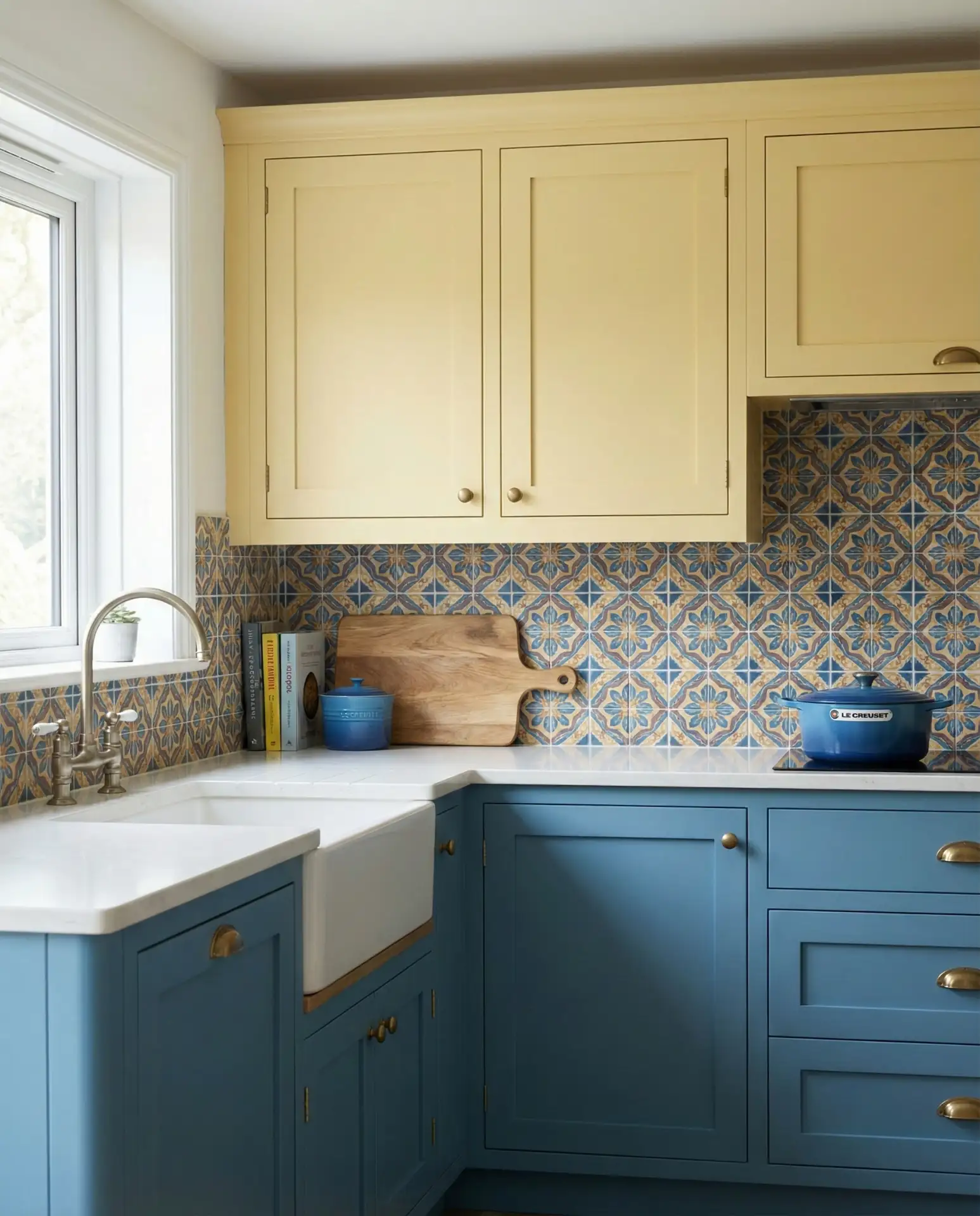 Blue and Yellow Kitchen Color Blocking 1