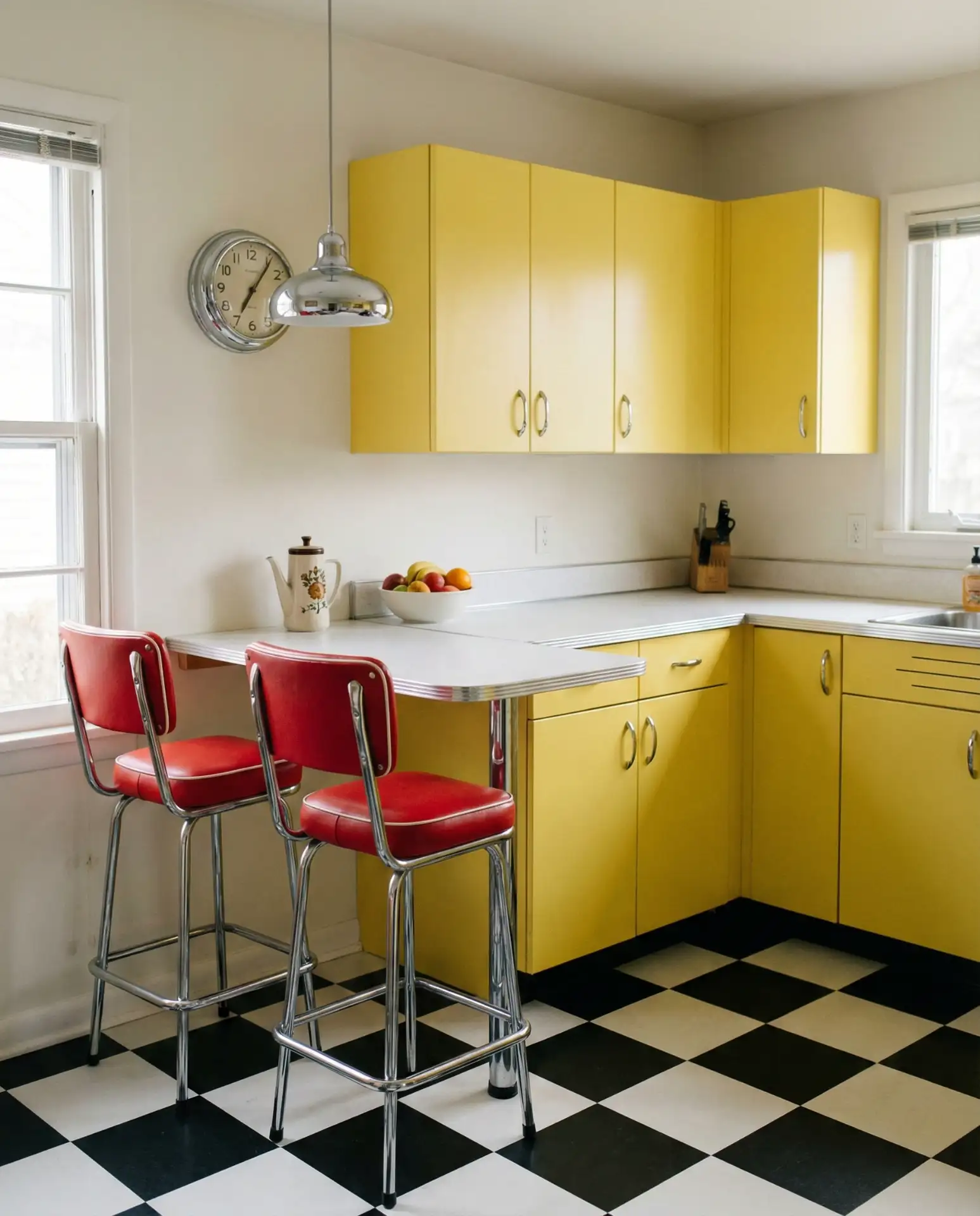Bright Yellow Retro Kitchen 1