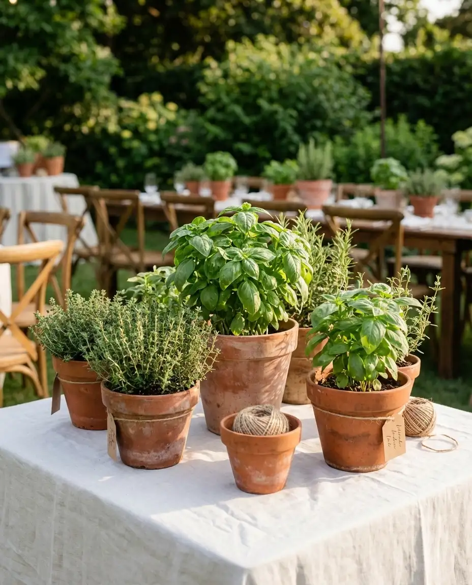Budget-Friendly Potted Herb Centerpieces 1