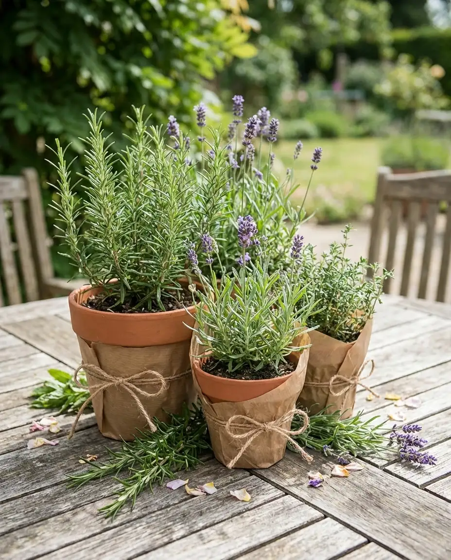 Budget-Friendly Potted Herb Centerpieces 2