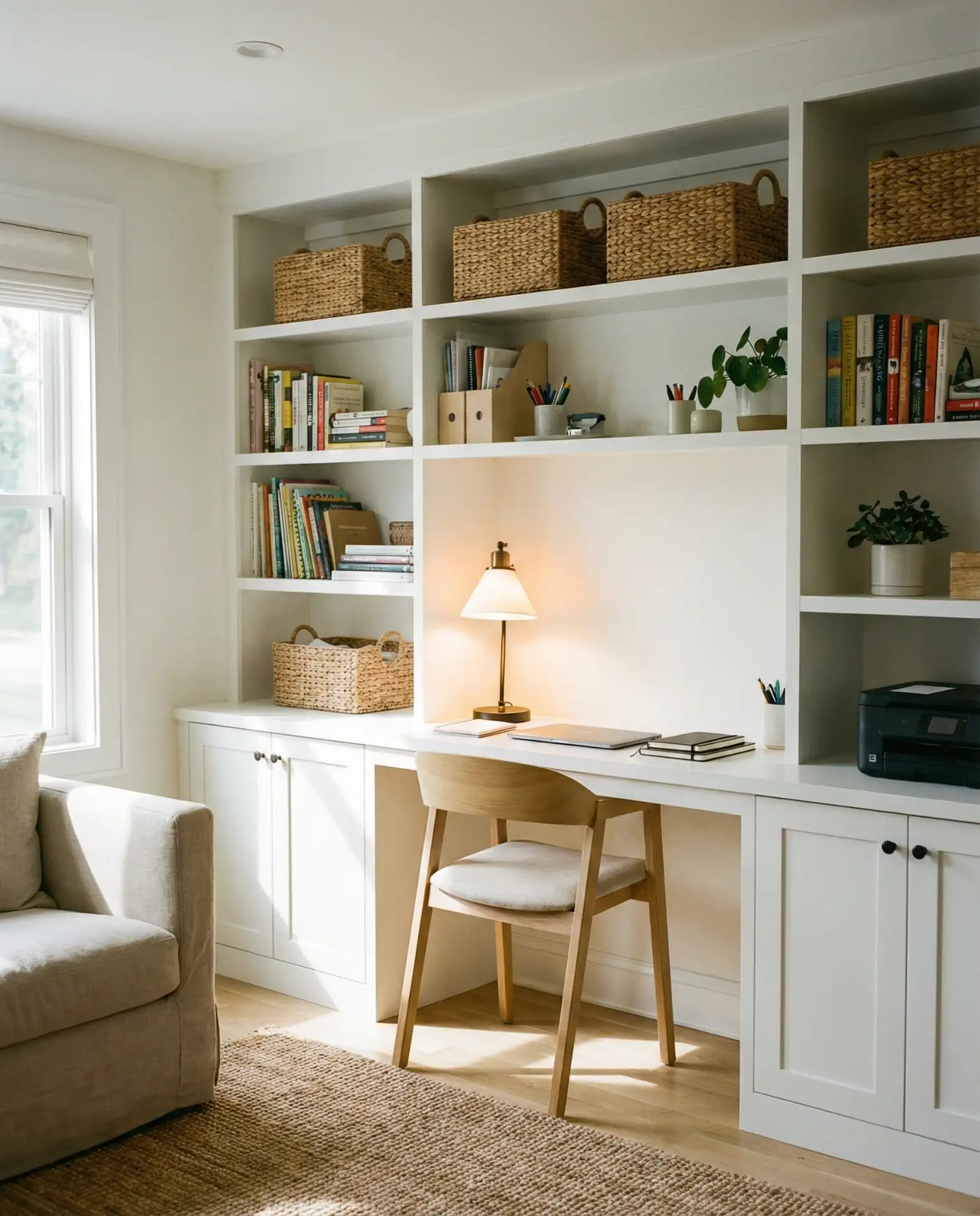 Built-In Desk and Shelving Combo 2