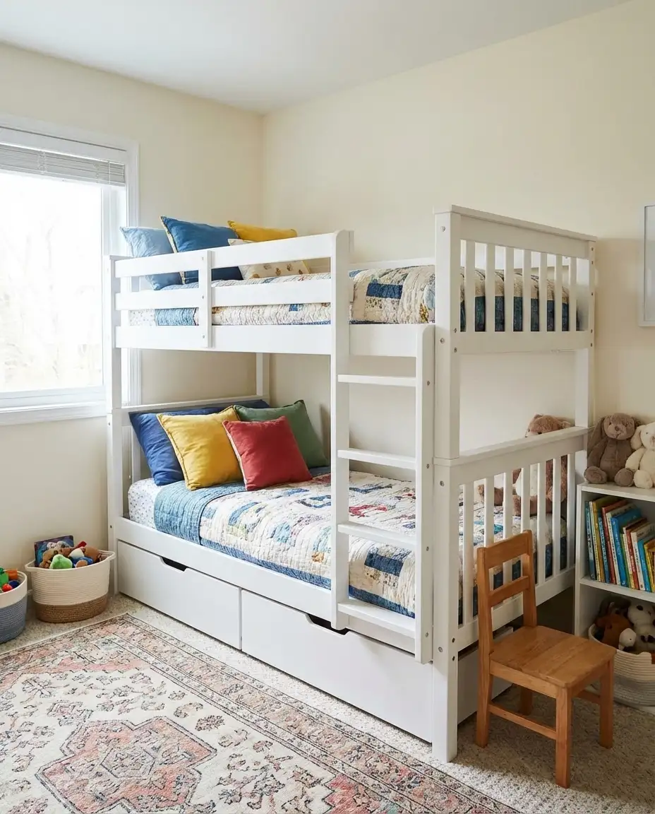 Bunk Beds with Storage Drawers for Two Kids 1