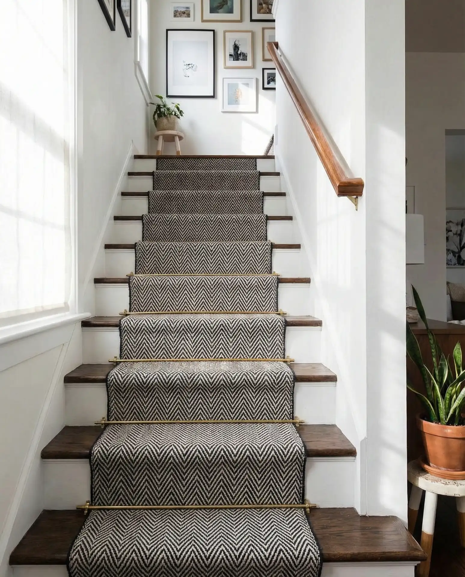 Carpeted Staircase with Geometric Pattern 2