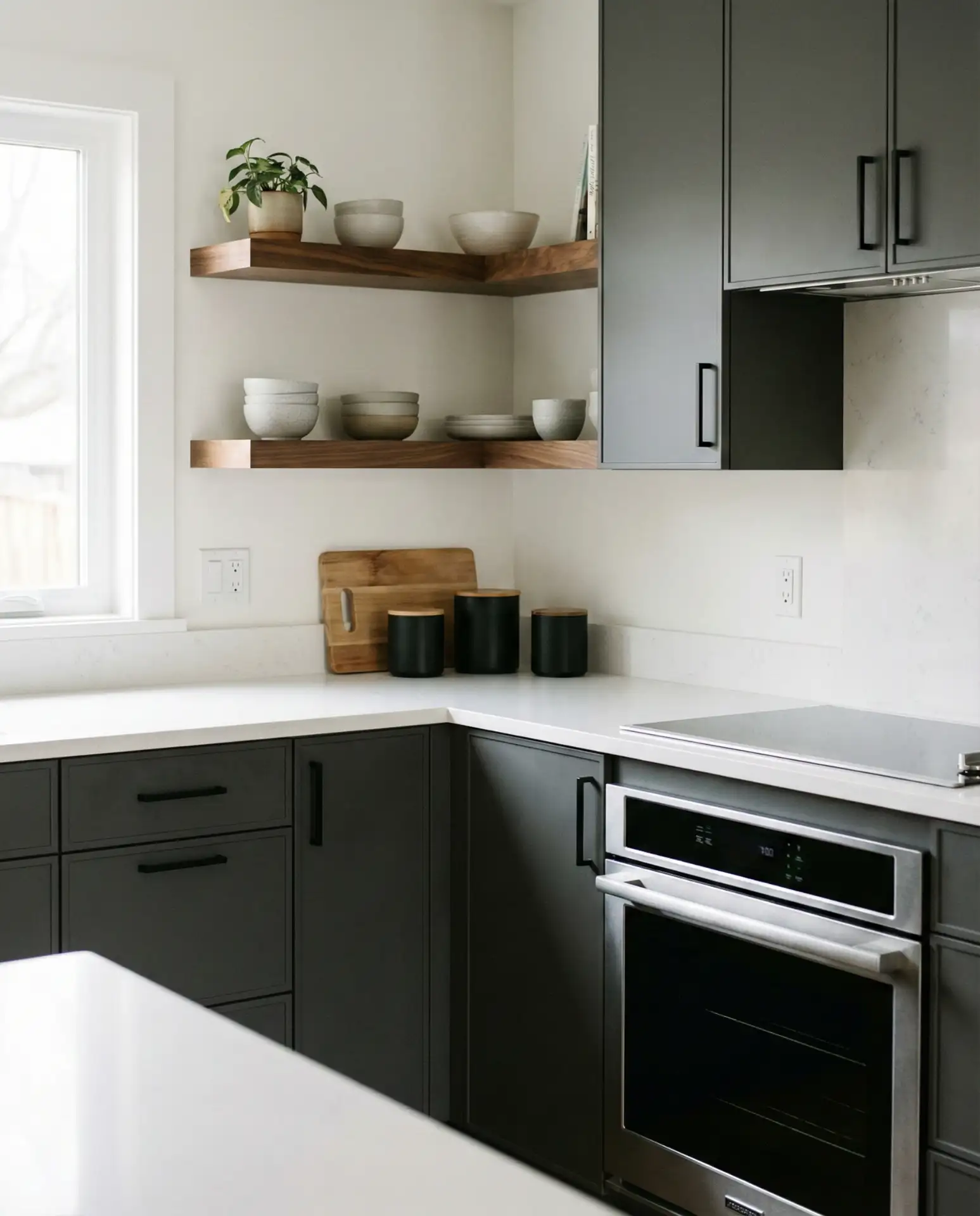 Charcoal and Natural Wood Tones 1