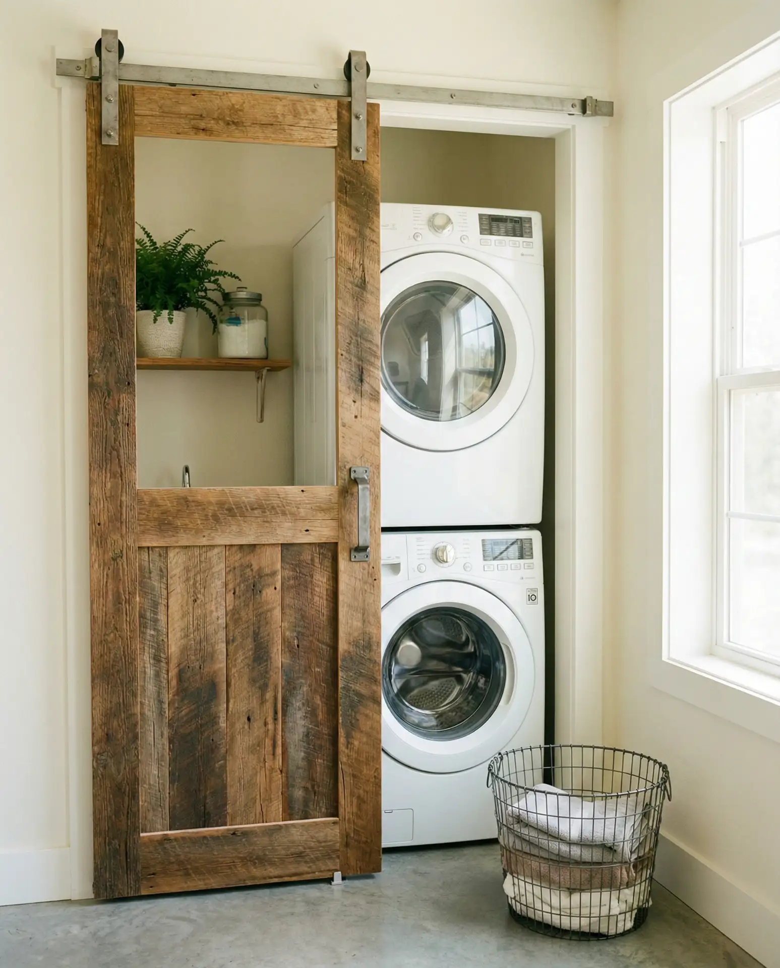 Closet Laundry with Pocket Doors 1