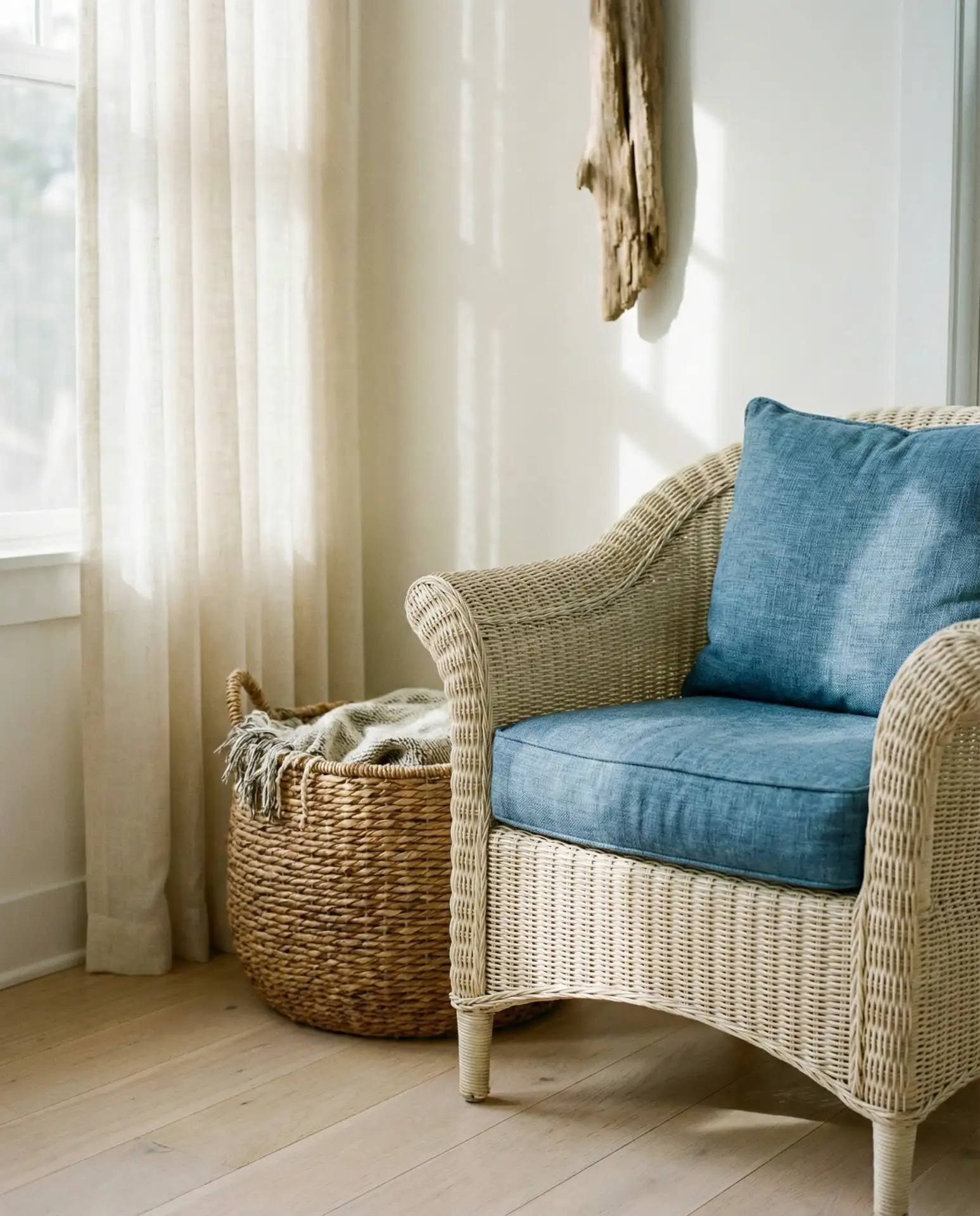 Coastal Corner with Wicker and Light Blues 1