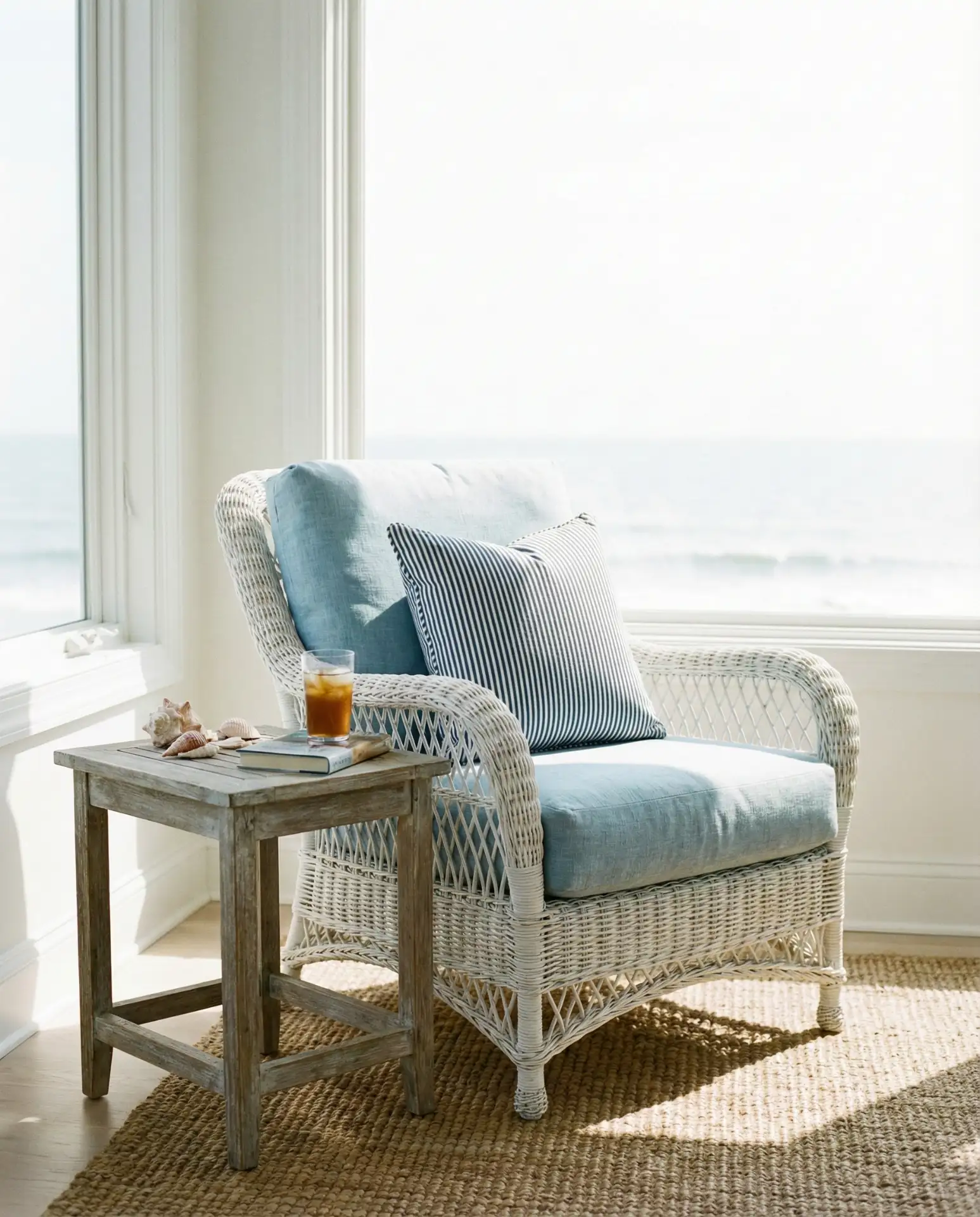 Coastal Corner with Wicker and Light Blues 2