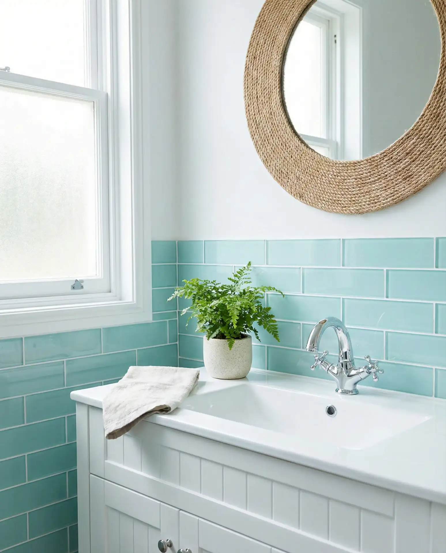 Coastal-Inspired Aqua Glass Tiles 1