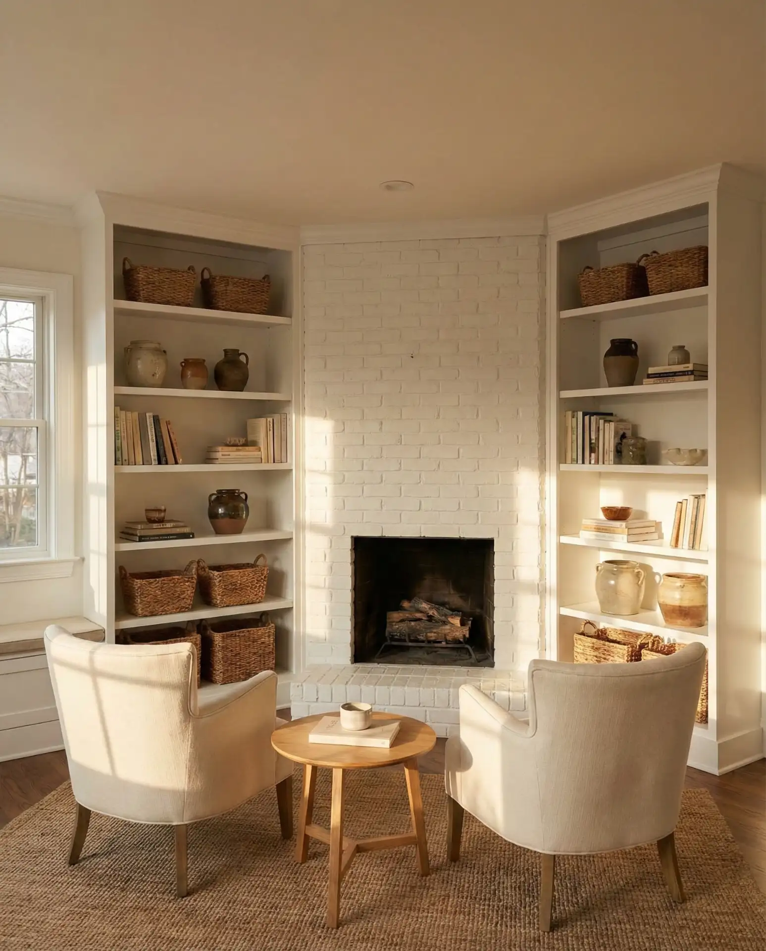 Corner Fireplace Built-Ins 1