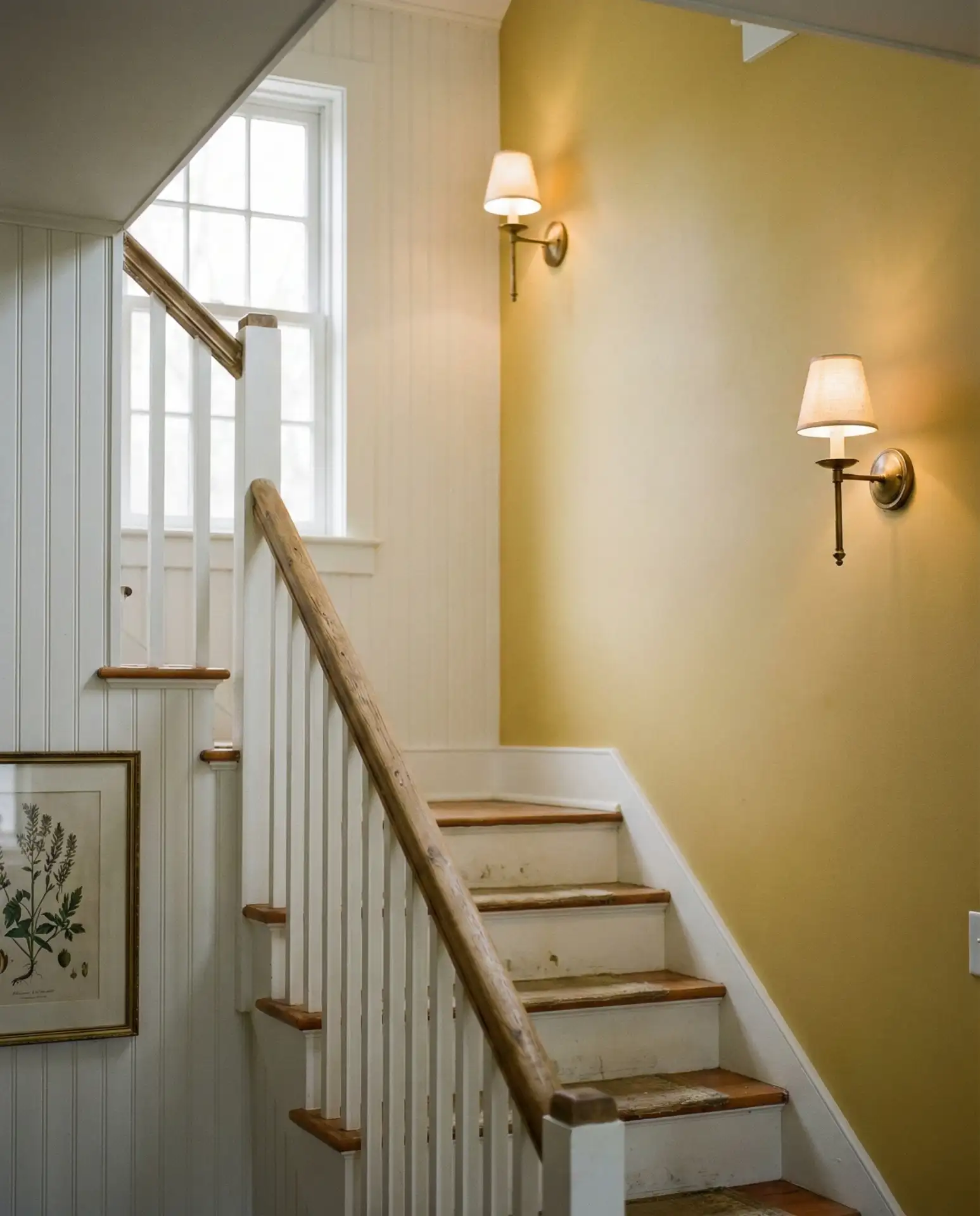 Cottage Staircase with Beadboard Walls 2