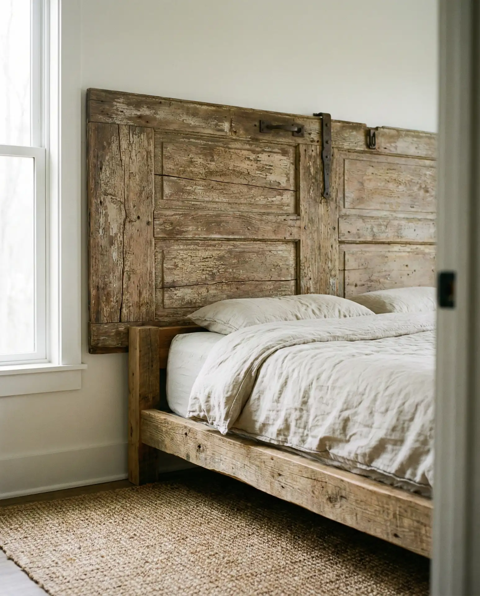 DIY Western Headboard from Reclaimed Barn Doors 1