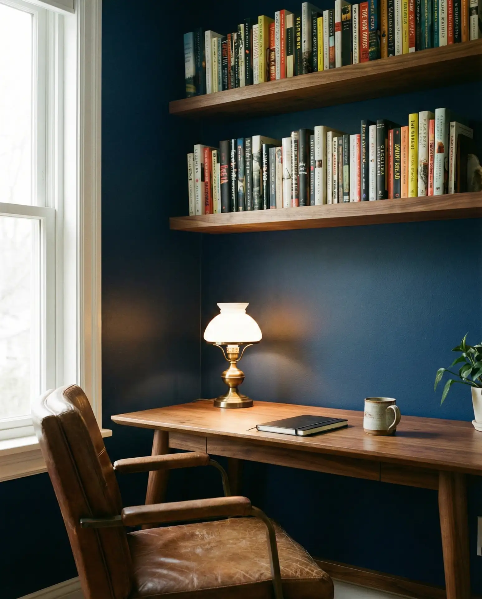 Dark Moody Walls with Natural Wood Accents 2