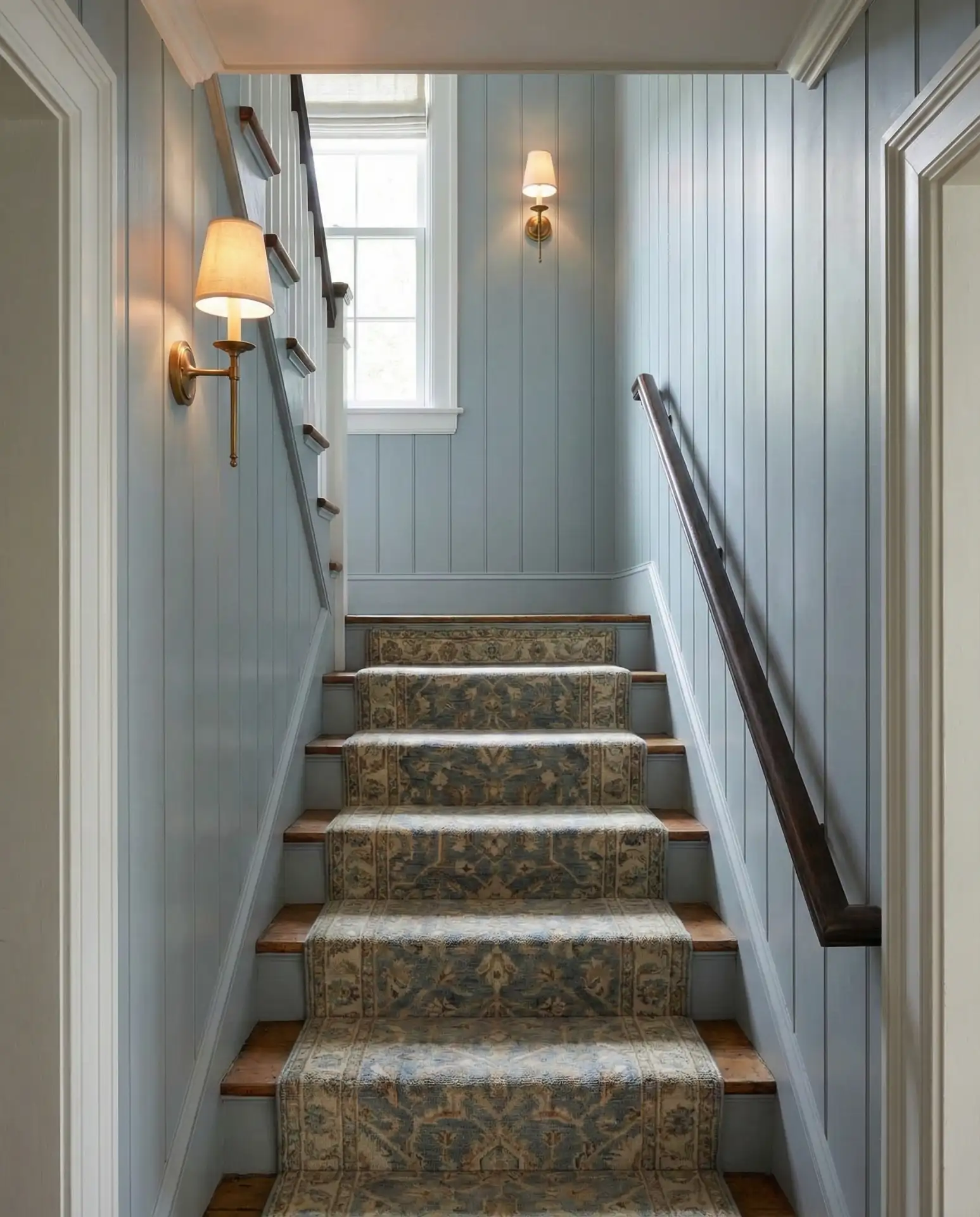 Enclosed Staircase with Paneled Wainscoting 2