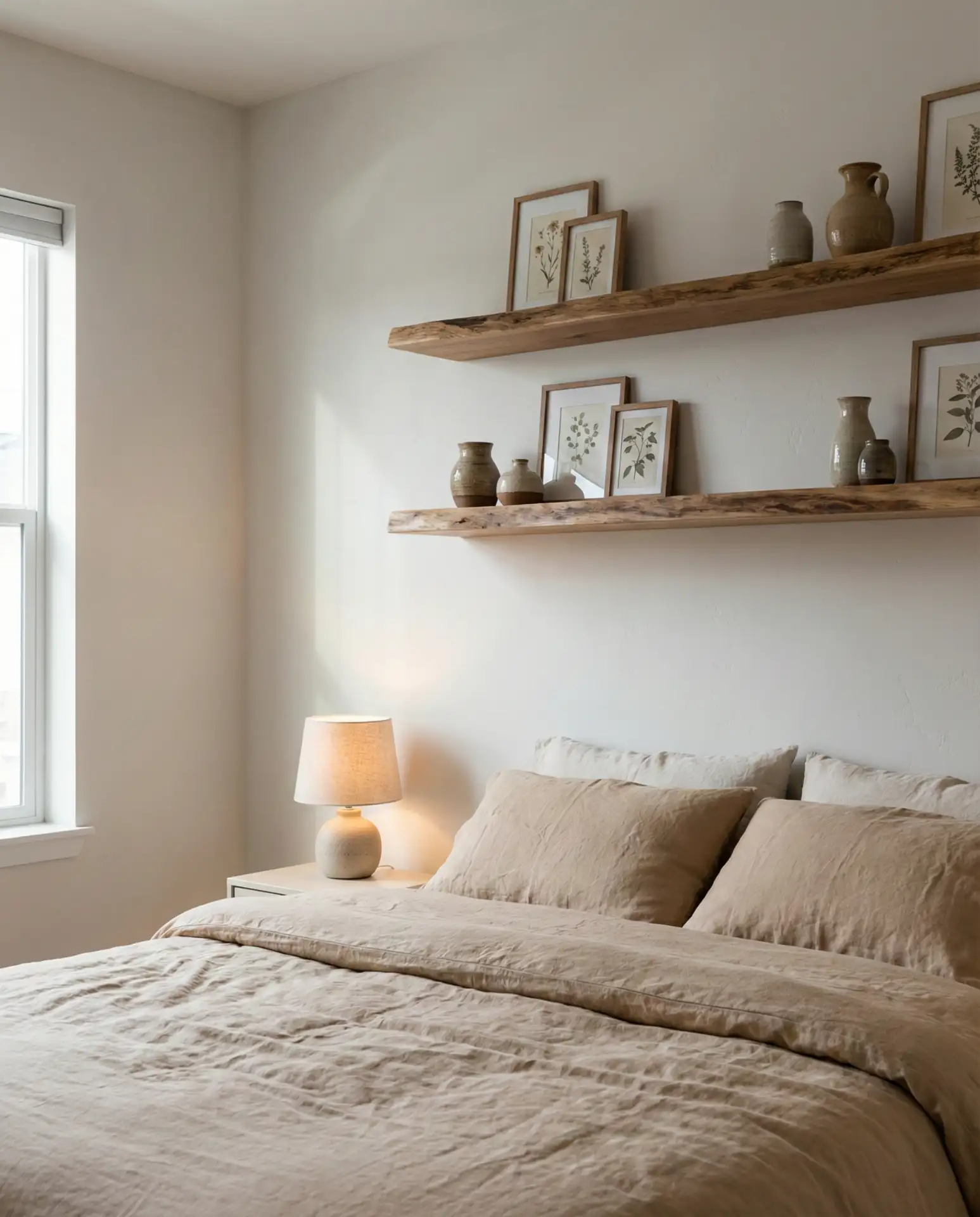 Floating Shelves Above the Bed for Smart Storage 2