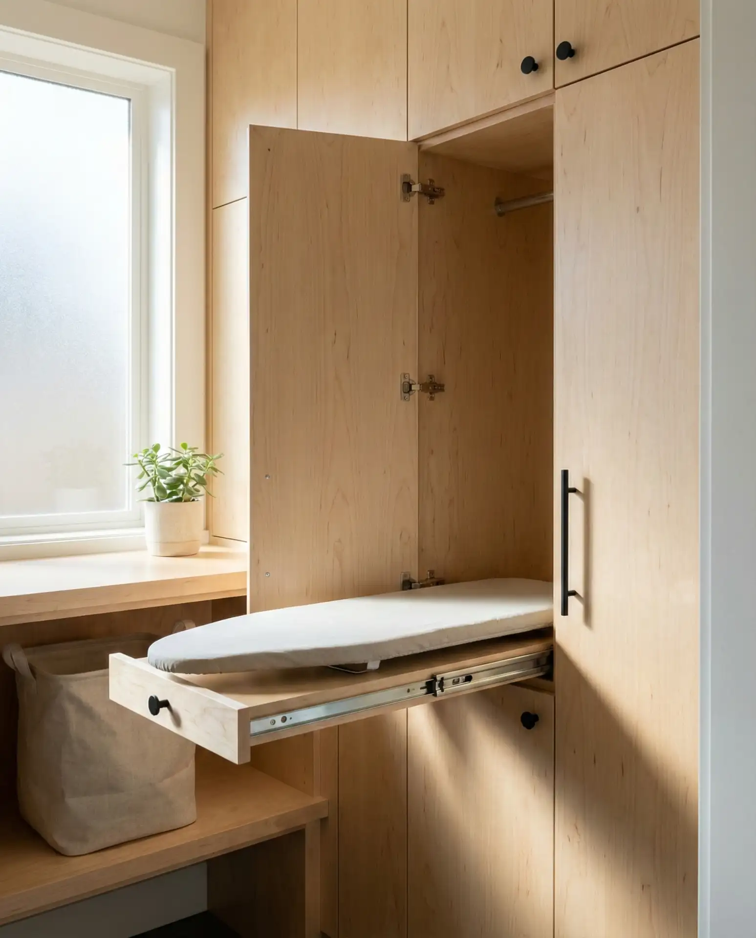 Fold-Down Ironing Board Built into the Wall 2