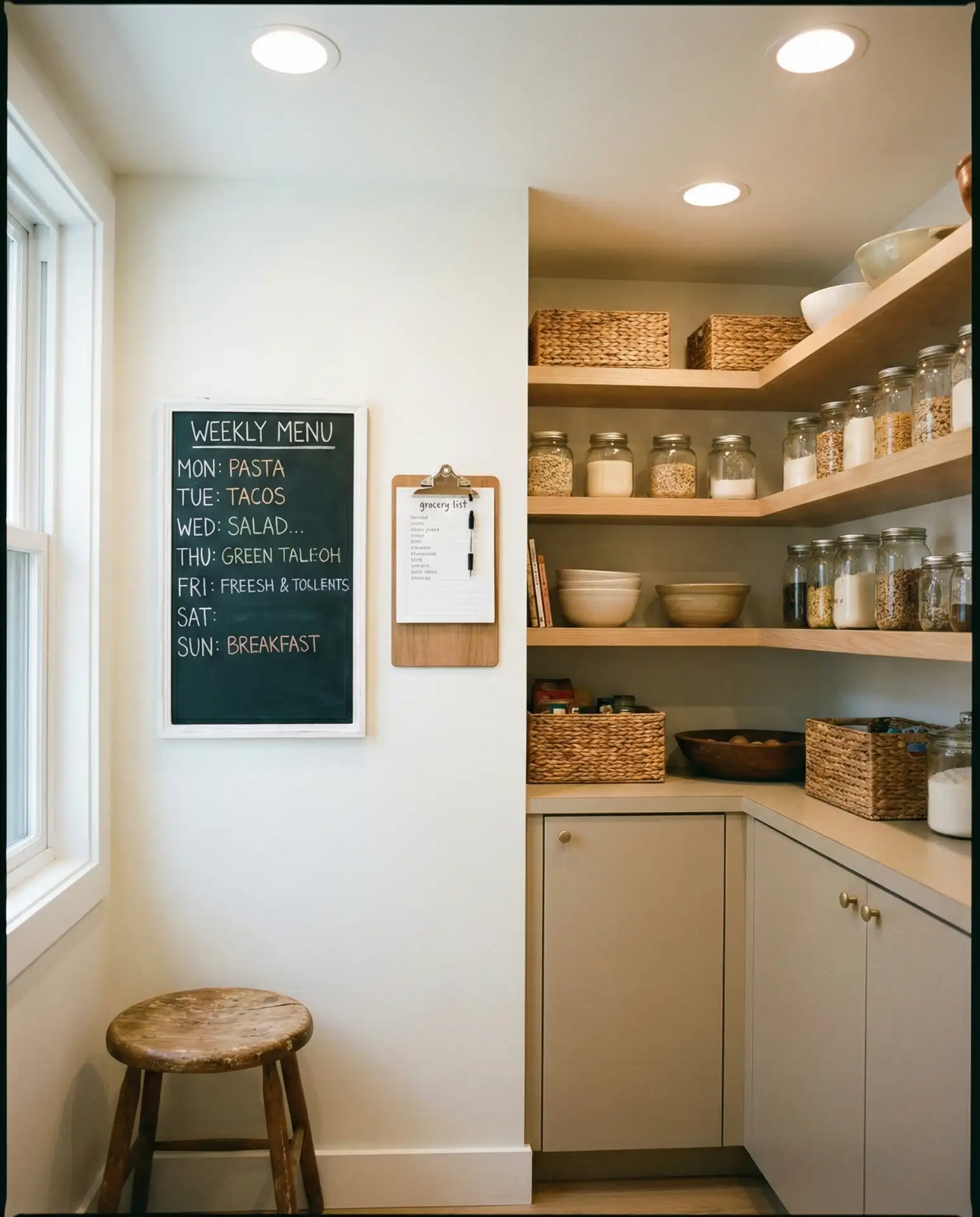 Food Pantry with Meal Planning Station and Chalkboard 1