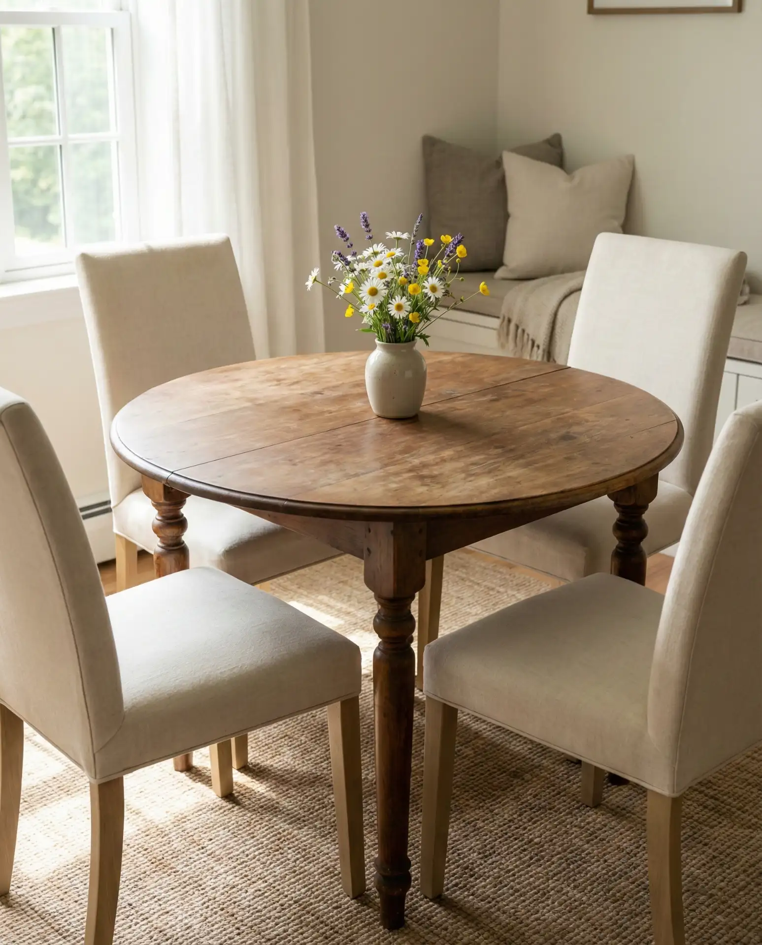 Four-Seater Round Table for Intimate Dining 1