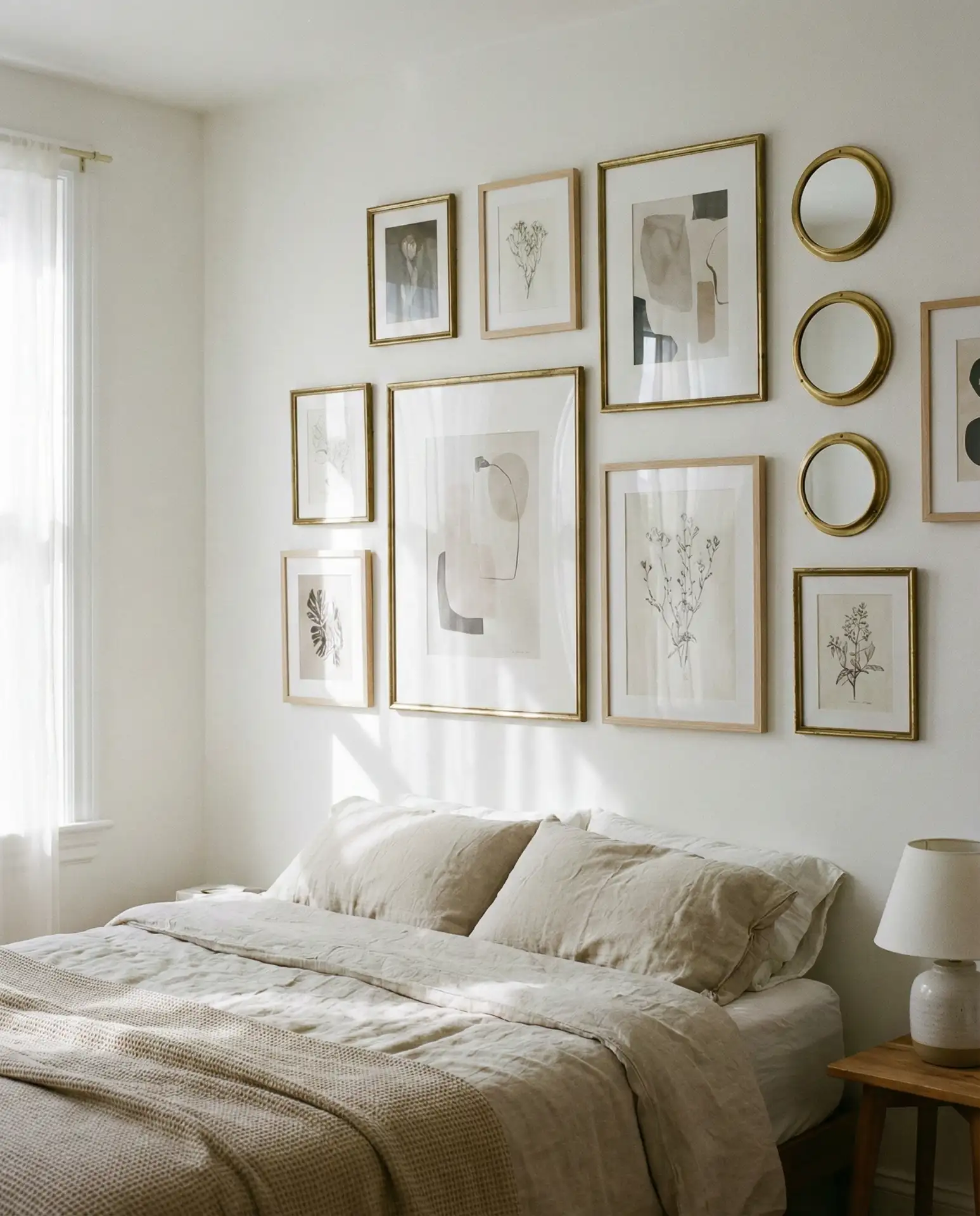 Gallery Wall of Framed Art and Mirrors 2