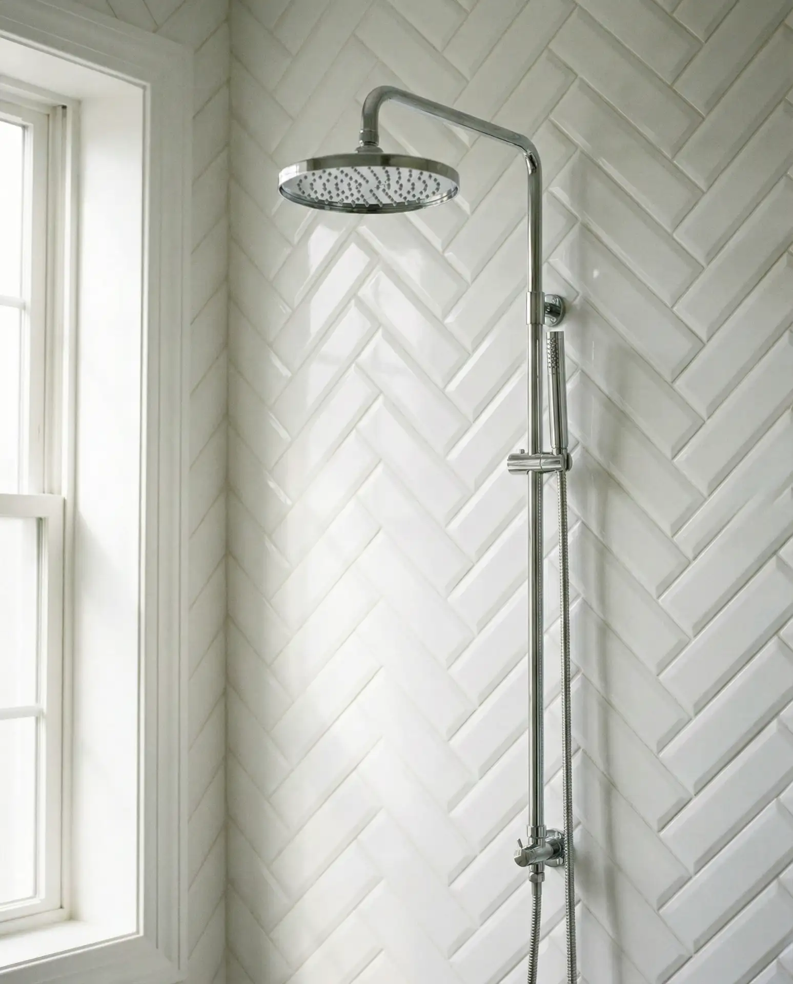 Glossy White Beveled Tiles for Classic Elegance 2