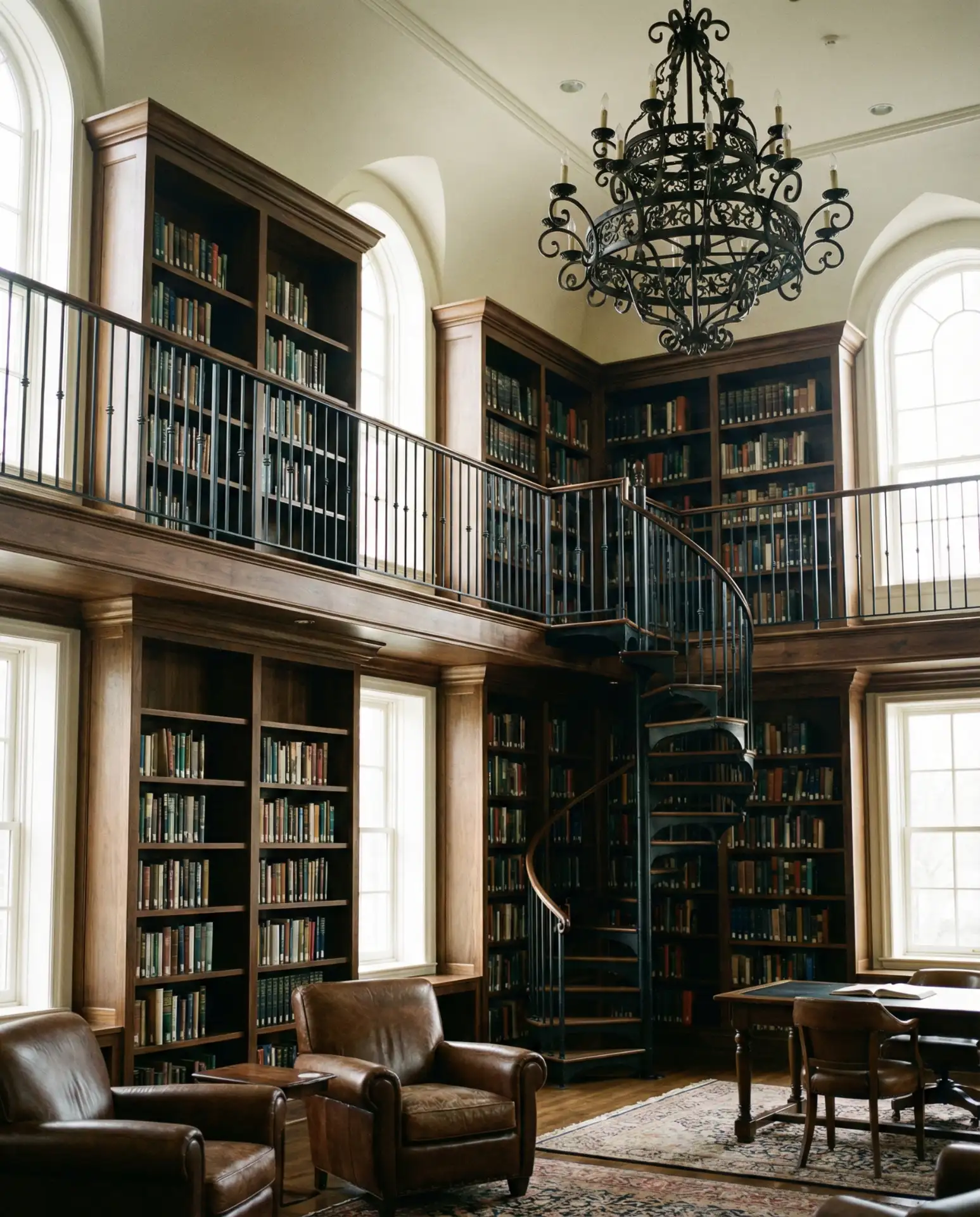 Grand Two-Story Library with Gallery 2