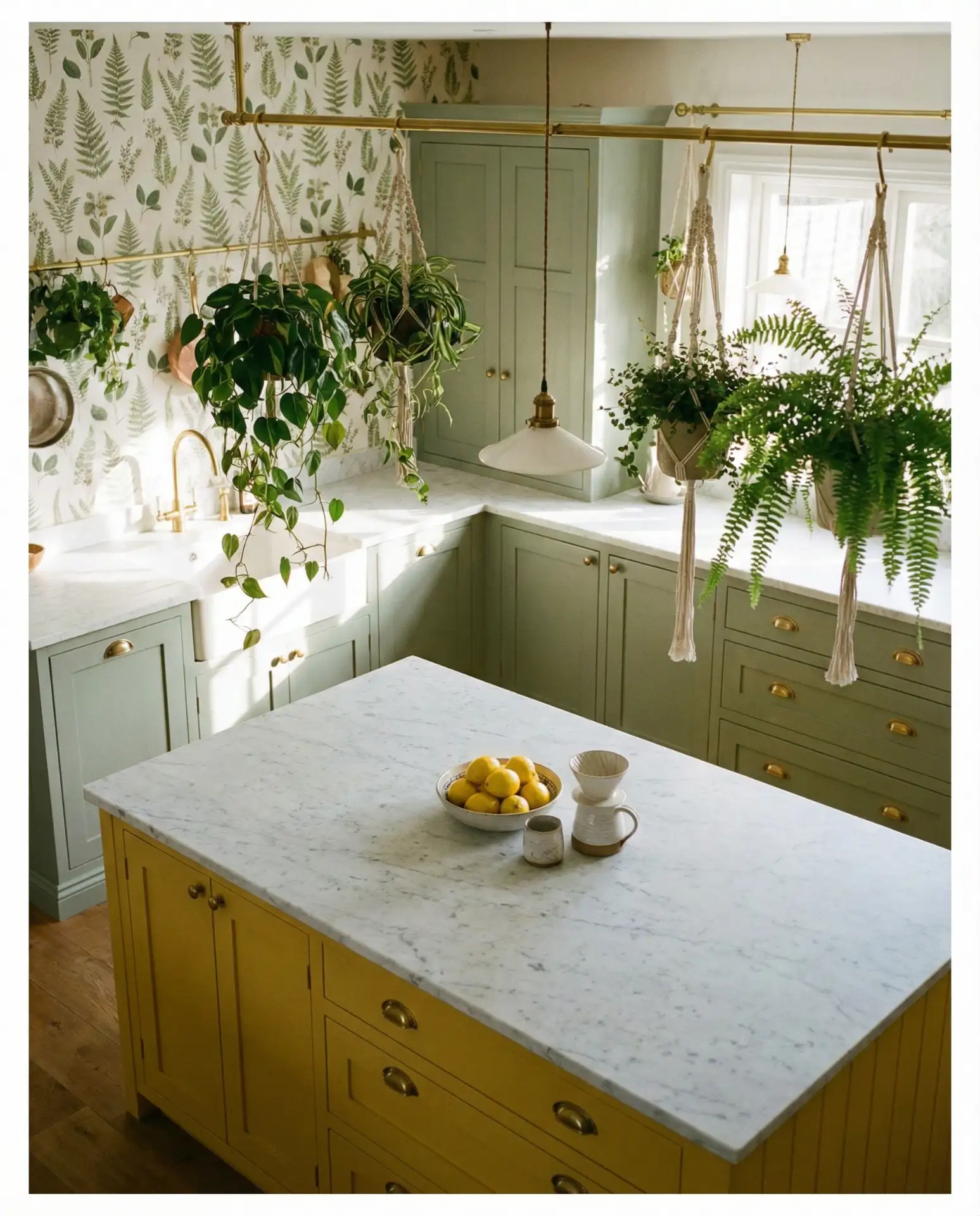 Green and Yellow Botanical Kitchen 1