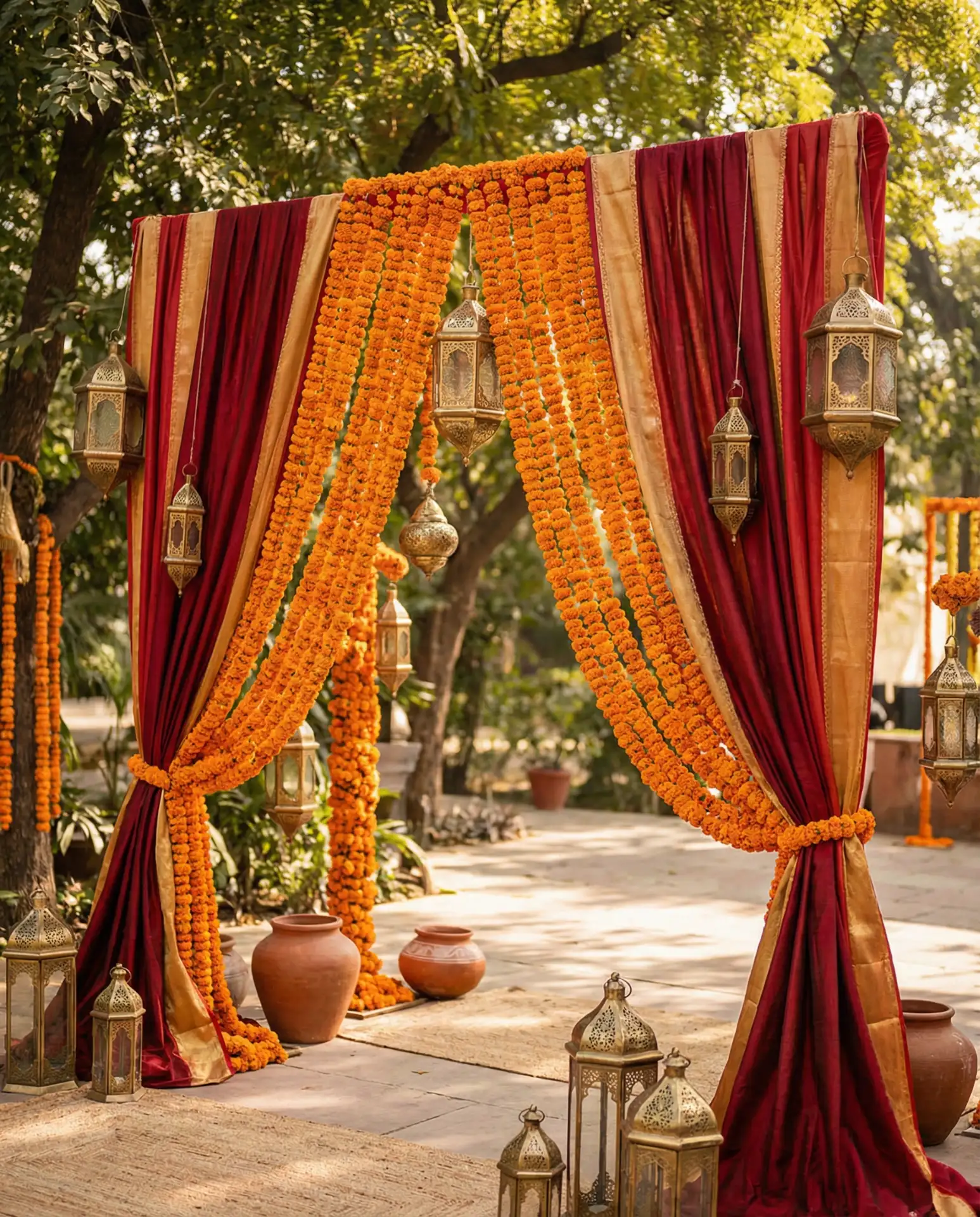 Indian-Inspired Marigold Garlands and Draping 1