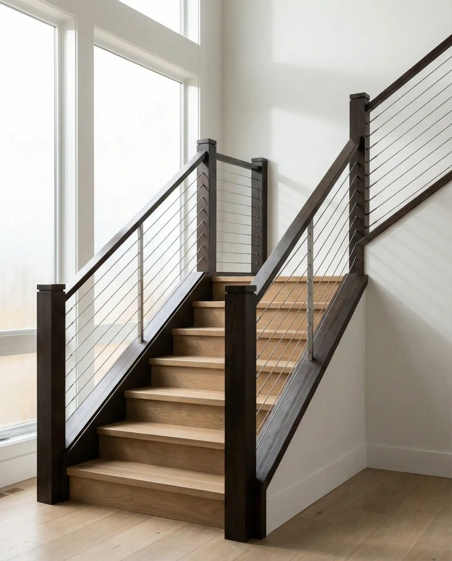 Indoor Cable with Dark Wood Posts 1