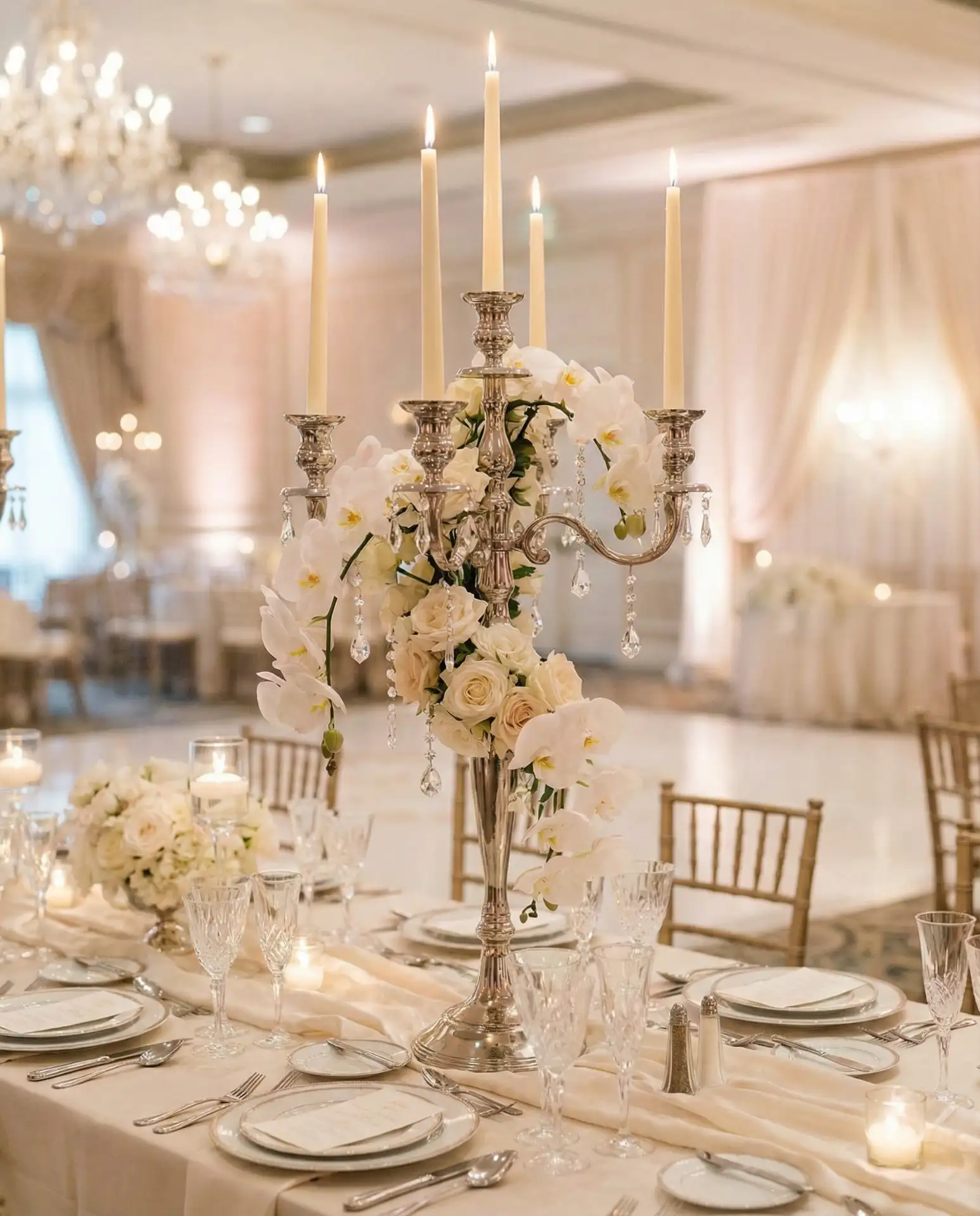 Indoor Elegant Candelabra Centerpieces 1