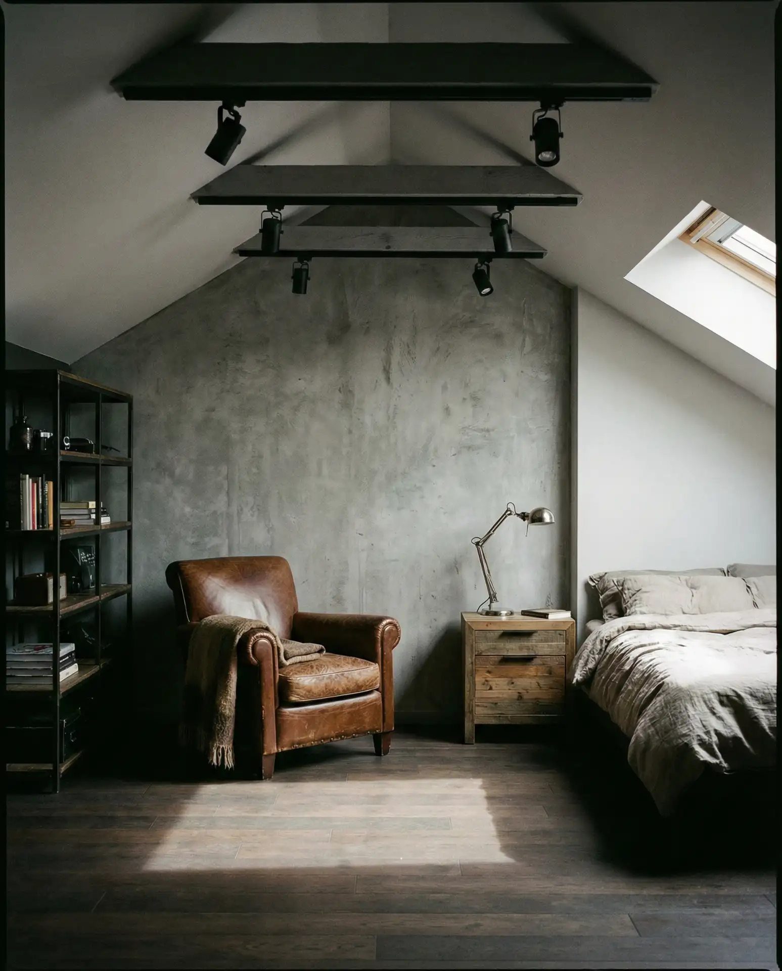 Industrial Loft-Style Attic Bedroom 2