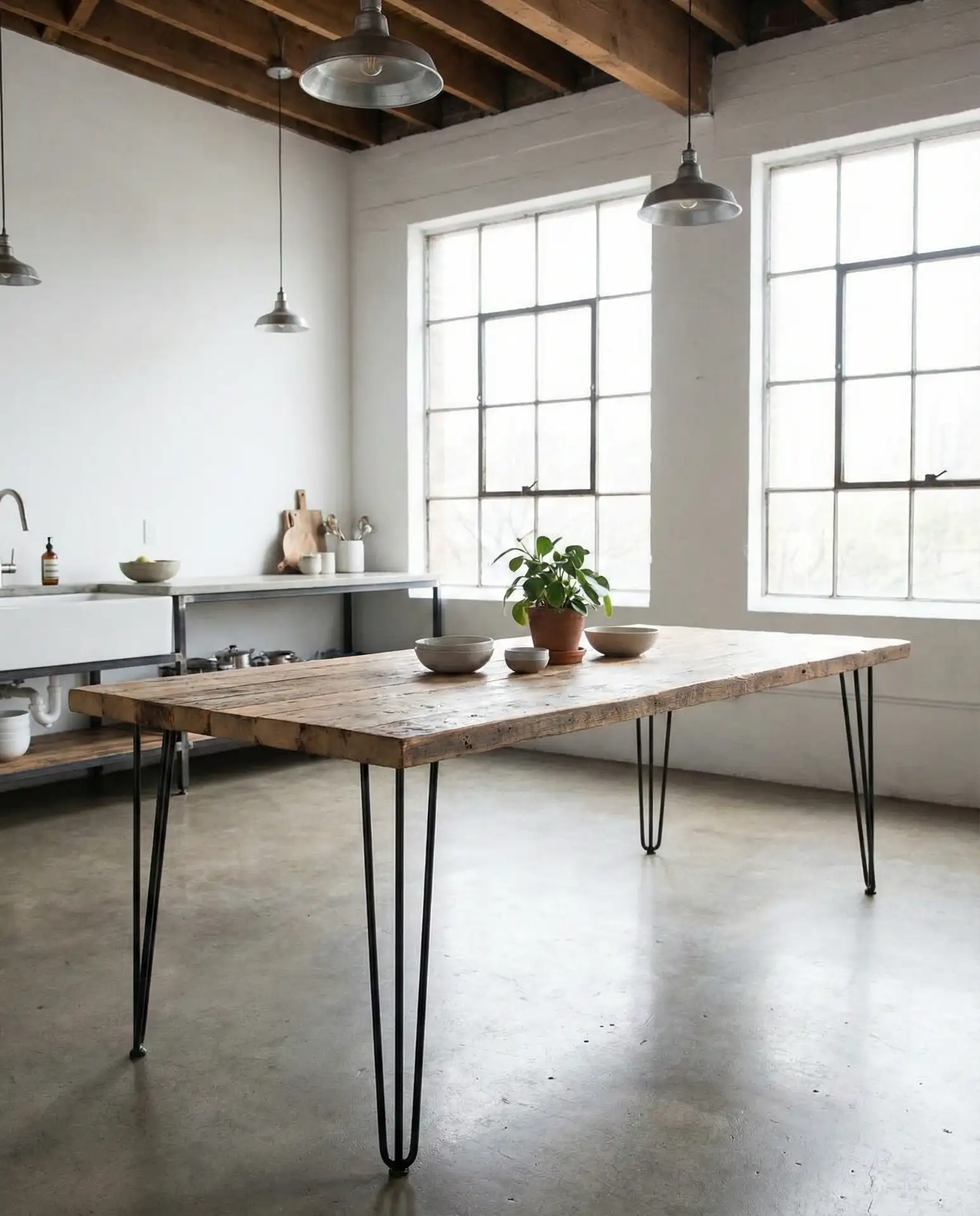Industrial Metal and Wood Combo Table 2