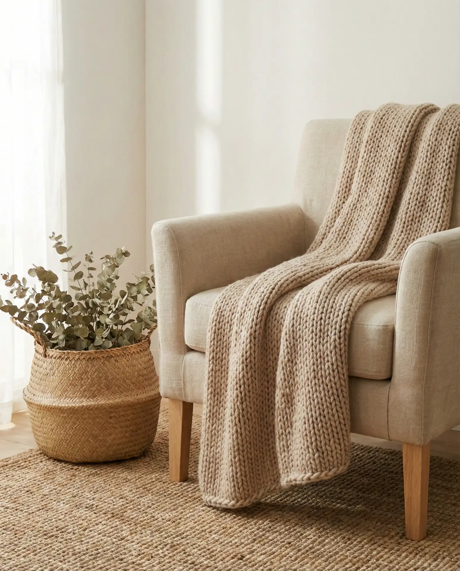 Layered Neutral Textures with Oversized Throws 1