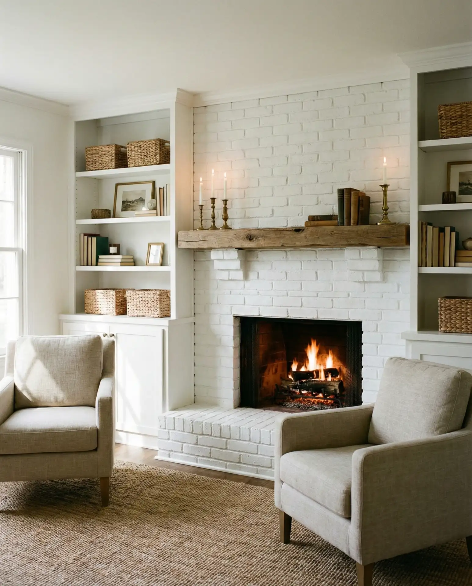 Library with Stone Fireplace 2