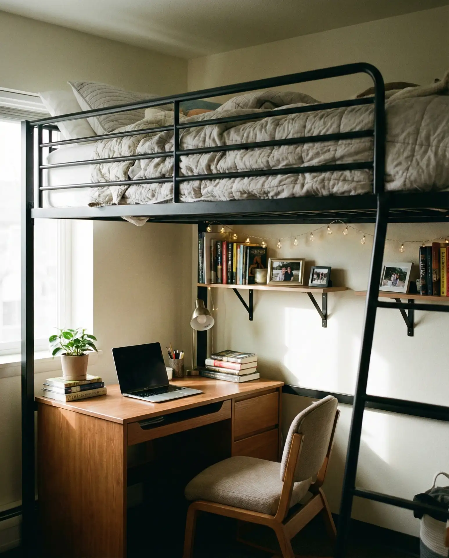 Loft Bed with Workspace Underneath for Teens 2